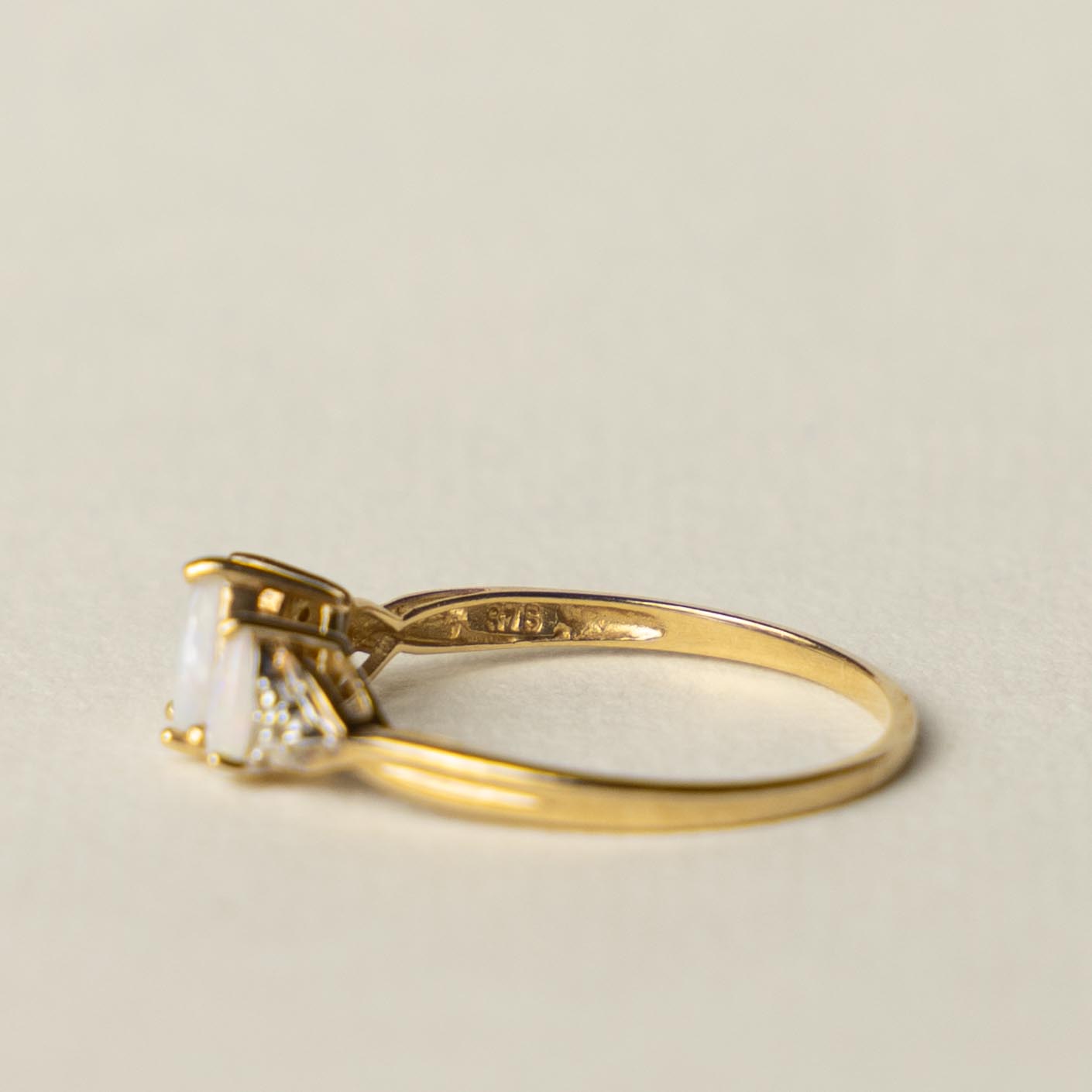 9ct opal & diamond trinity