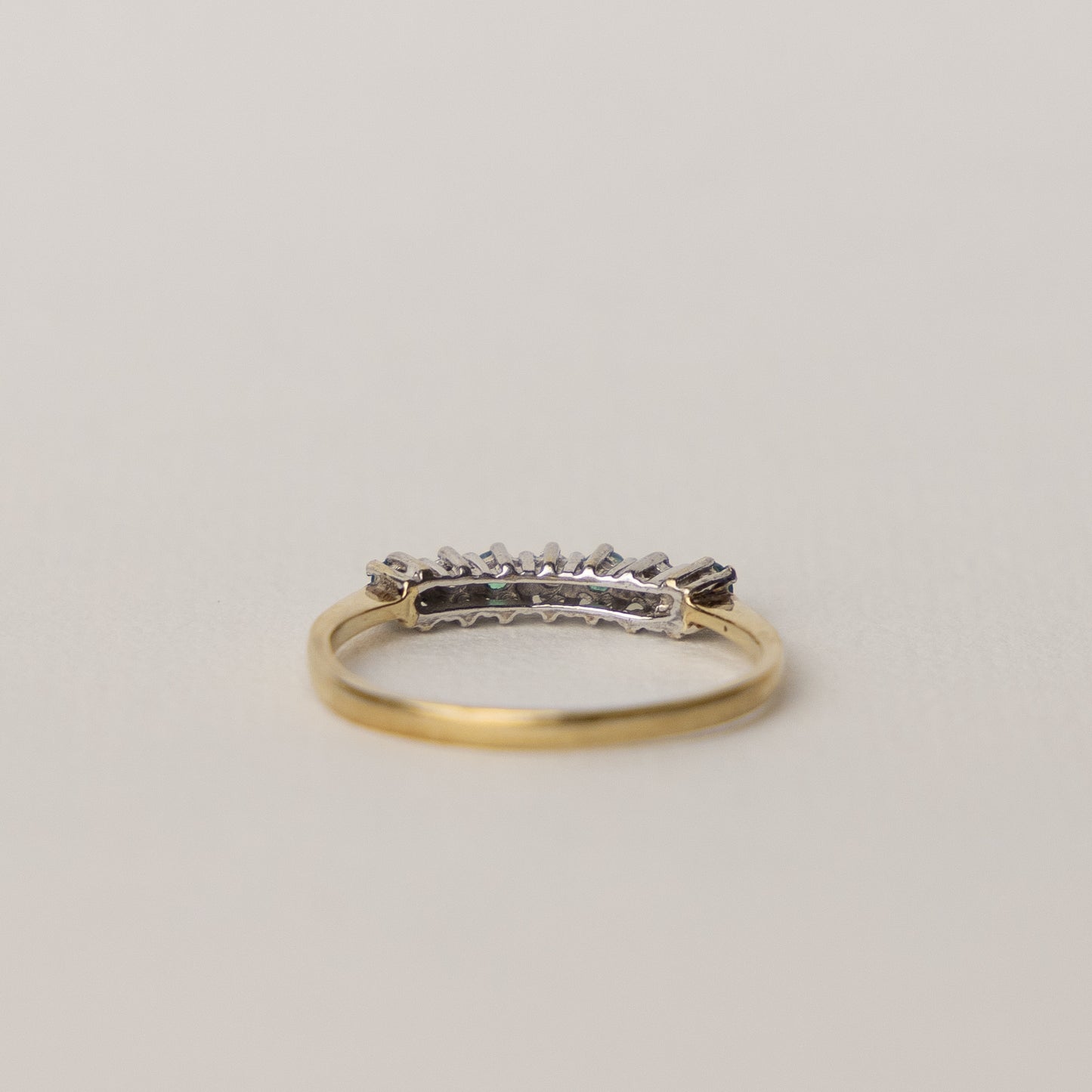 9 carat gold half eternity diamond emerald