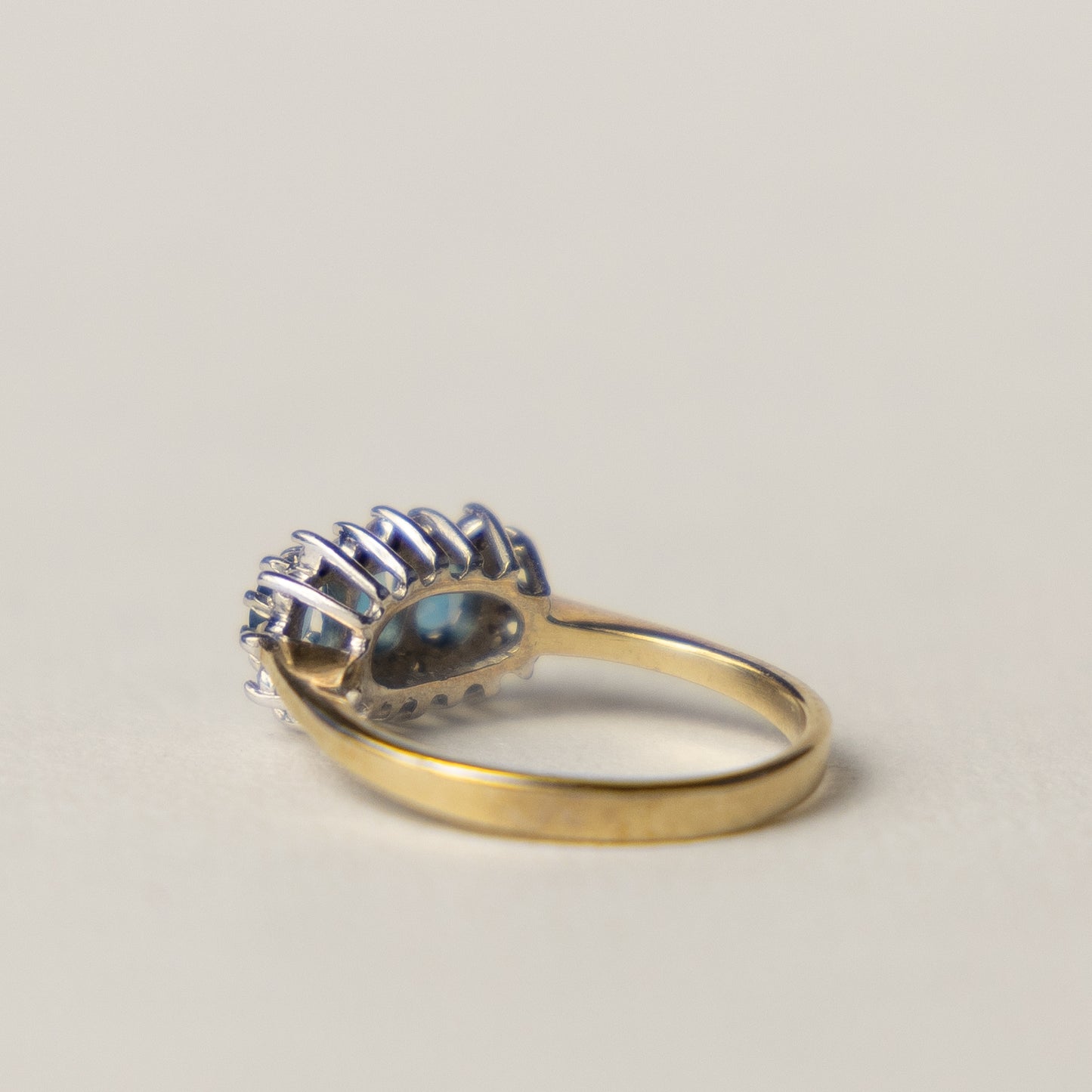 9 carat trilogy cluster topaz and diamond ring