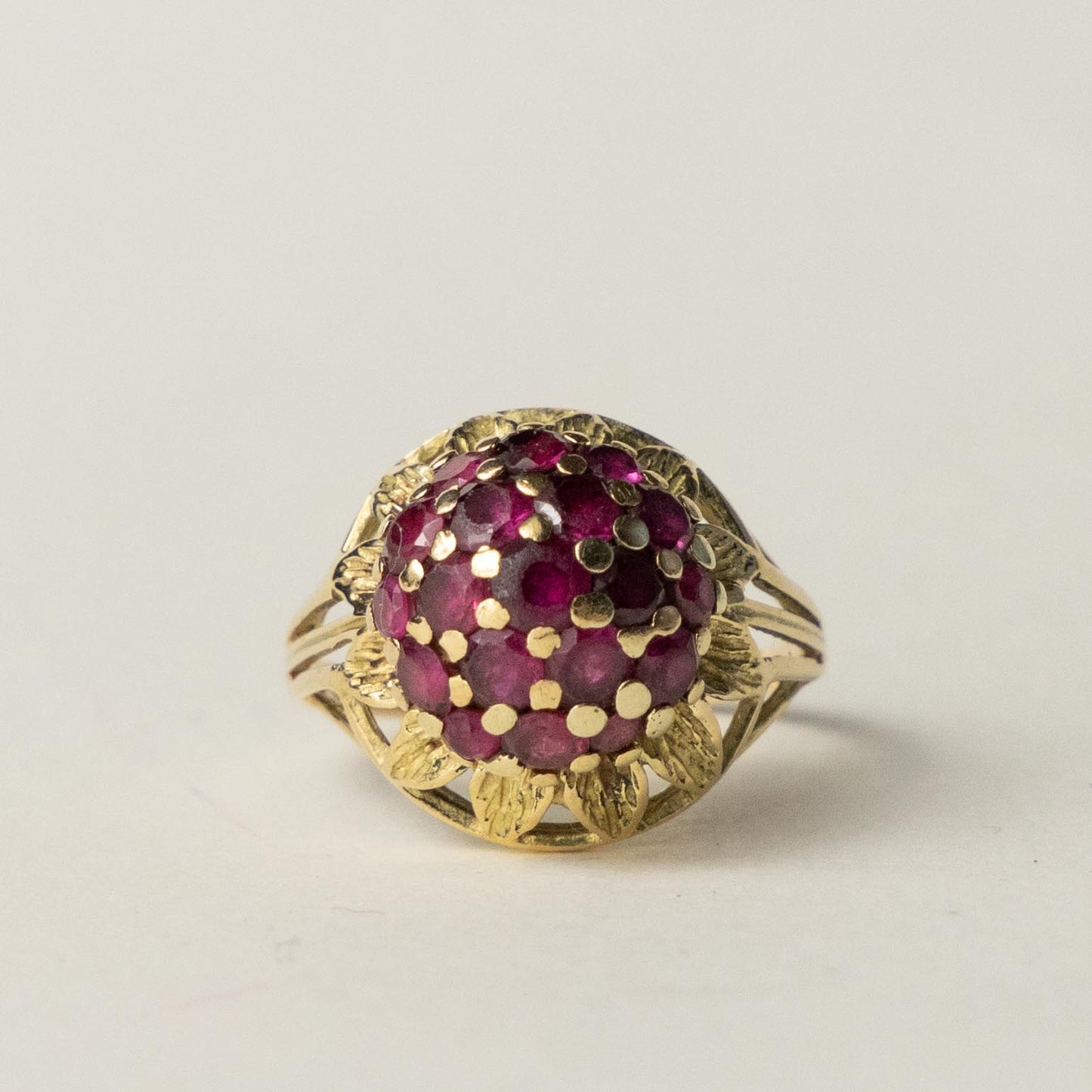 14ct ruby flower cluster
