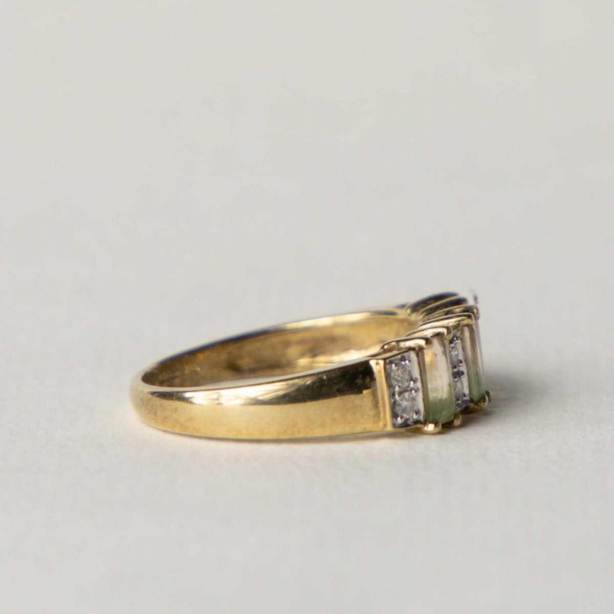 9ct water melon tourmaline & diamond trilogy