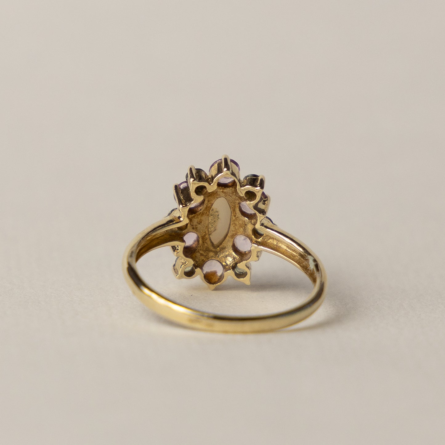 9 carat opal peridot topaz cluster ring