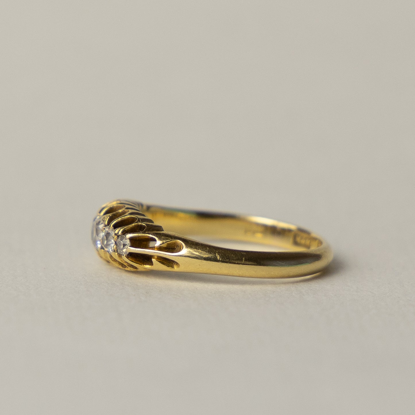 antique 18 carat Edwardian diamond boat ring