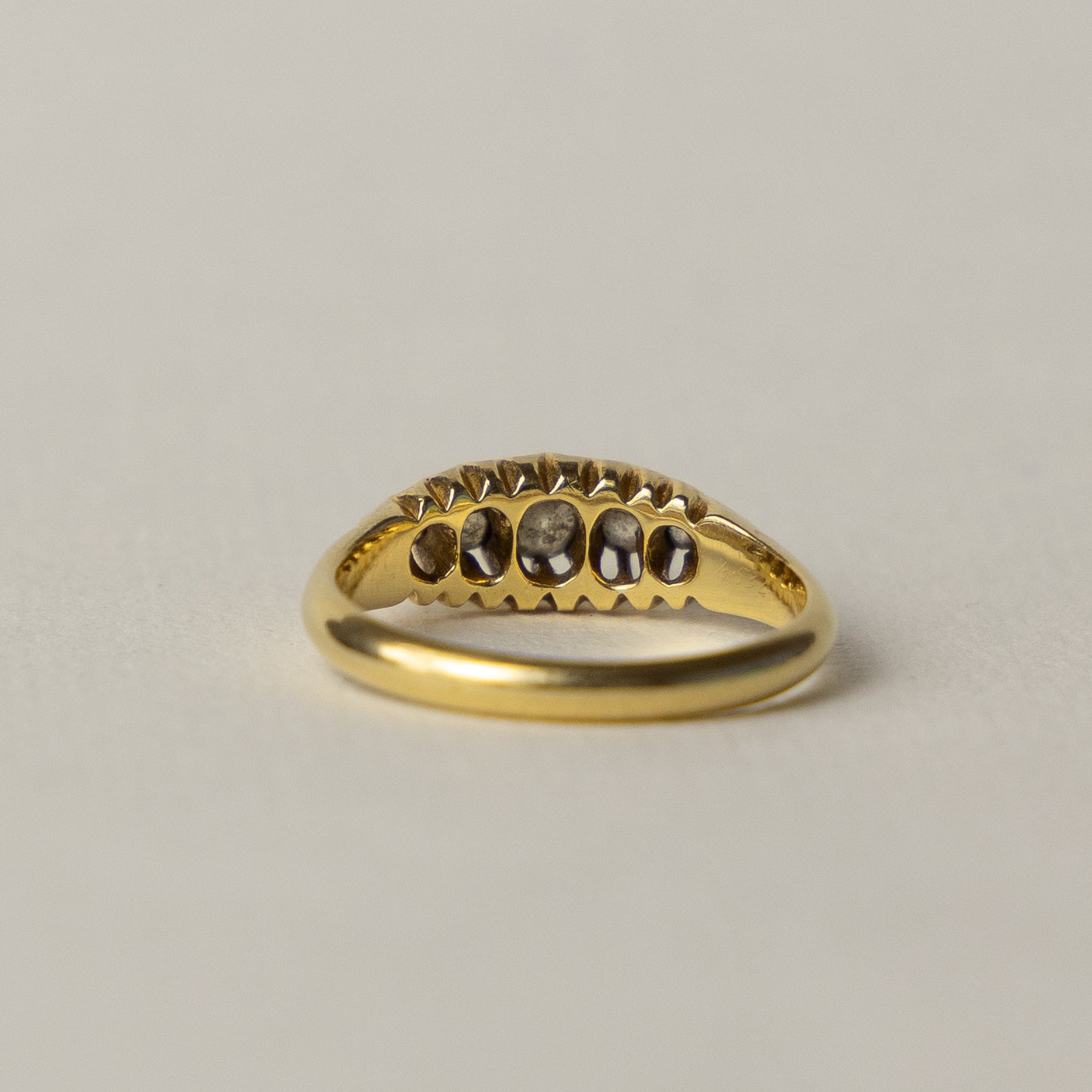 antique 18 carat Edwardian diamond boat ring