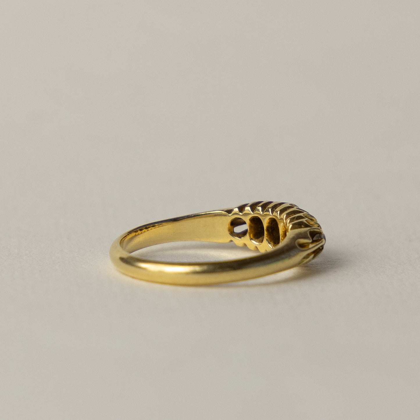 antique 18 carat Edwardian diamond boat ring