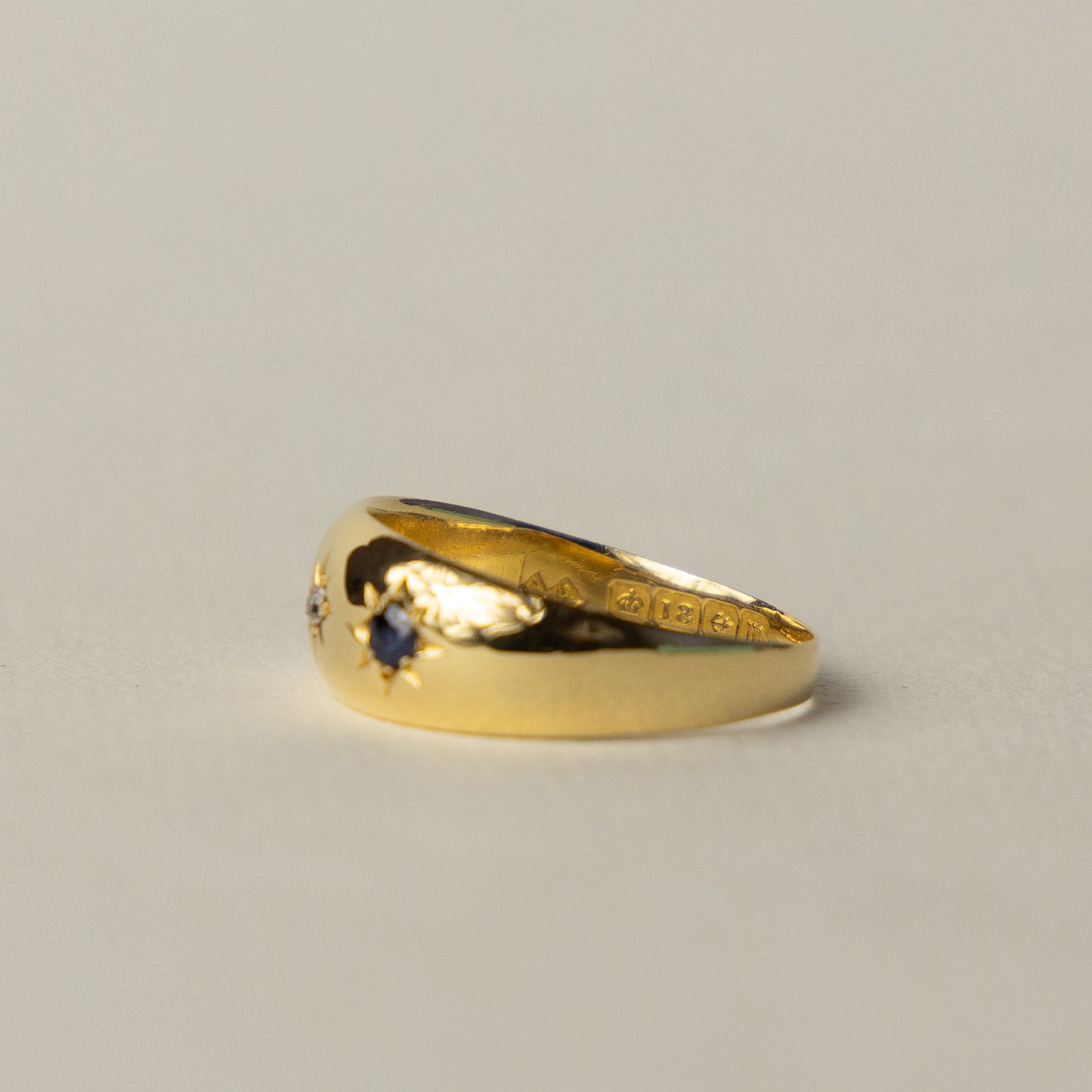 antique 18 carat gold Edwardian starbust band ring