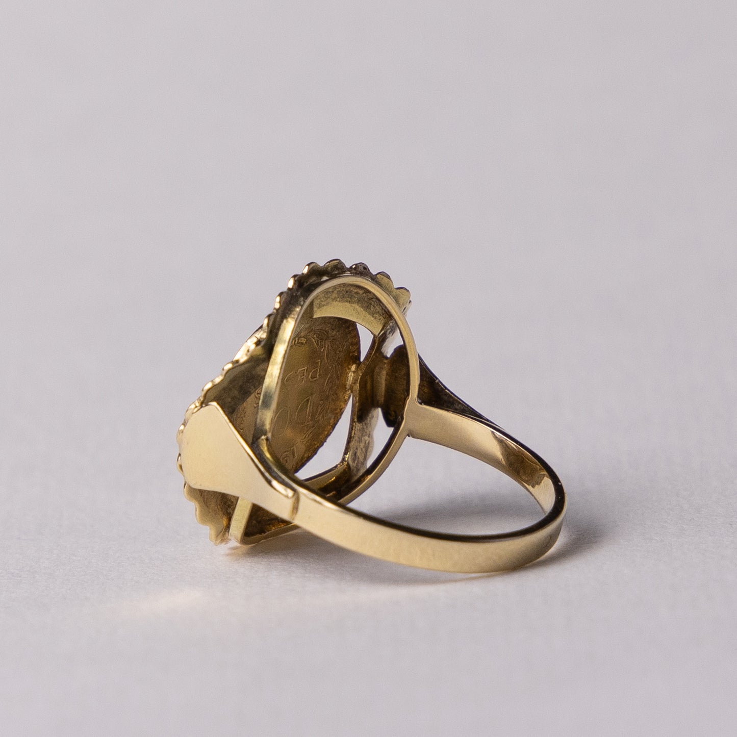14 carat Mexican peso coin ring with 20 carat coin