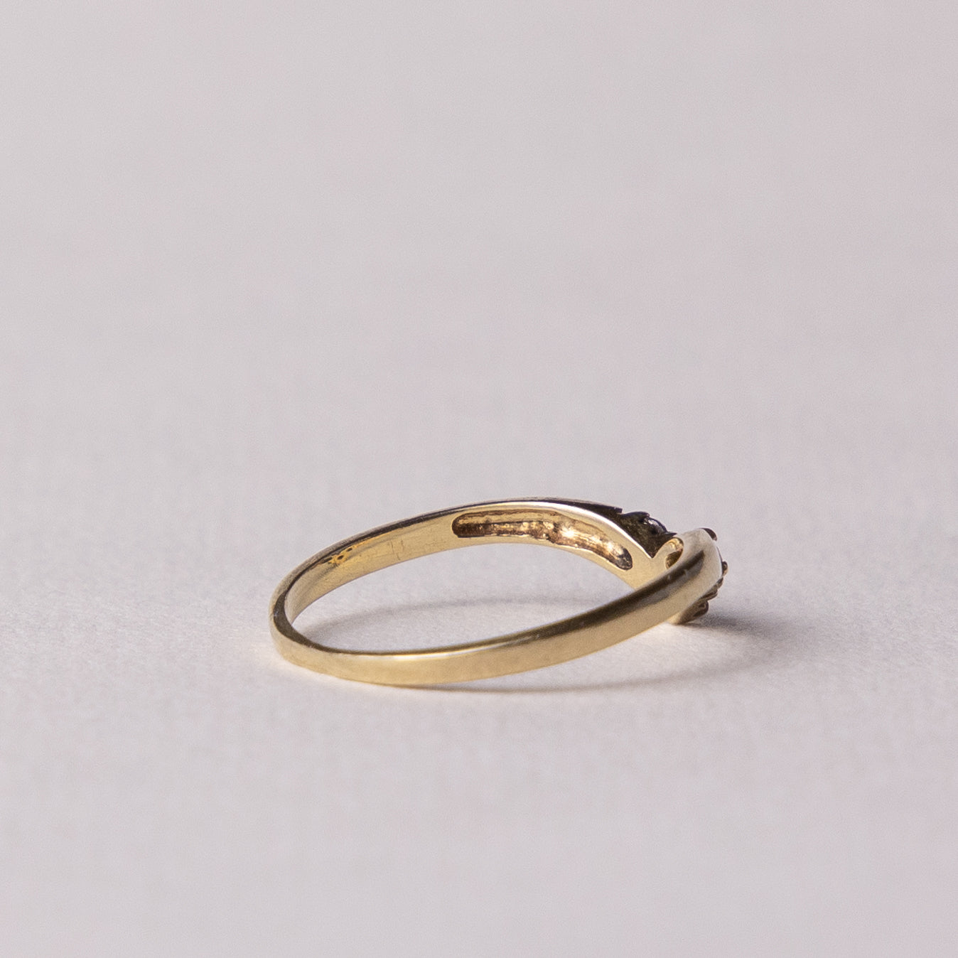 9 carat wishbone ruby zirconia ring