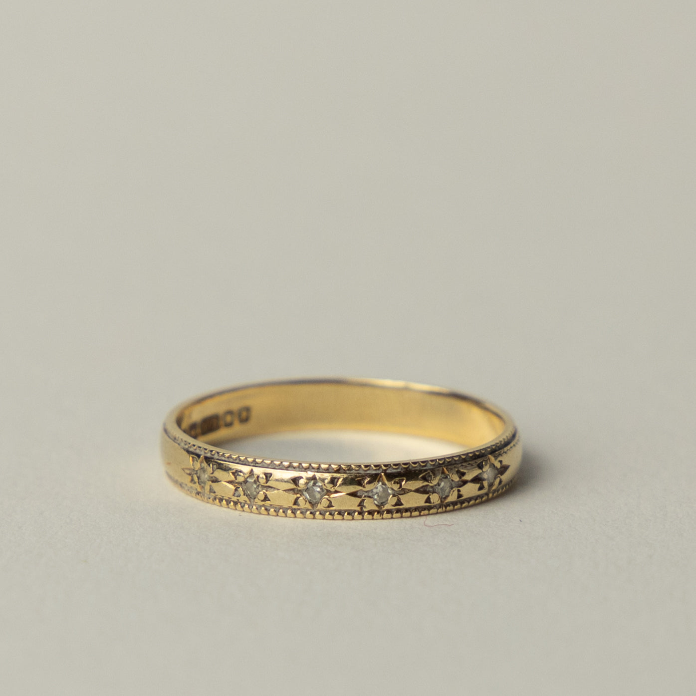 9 carat diamond starburst band ring