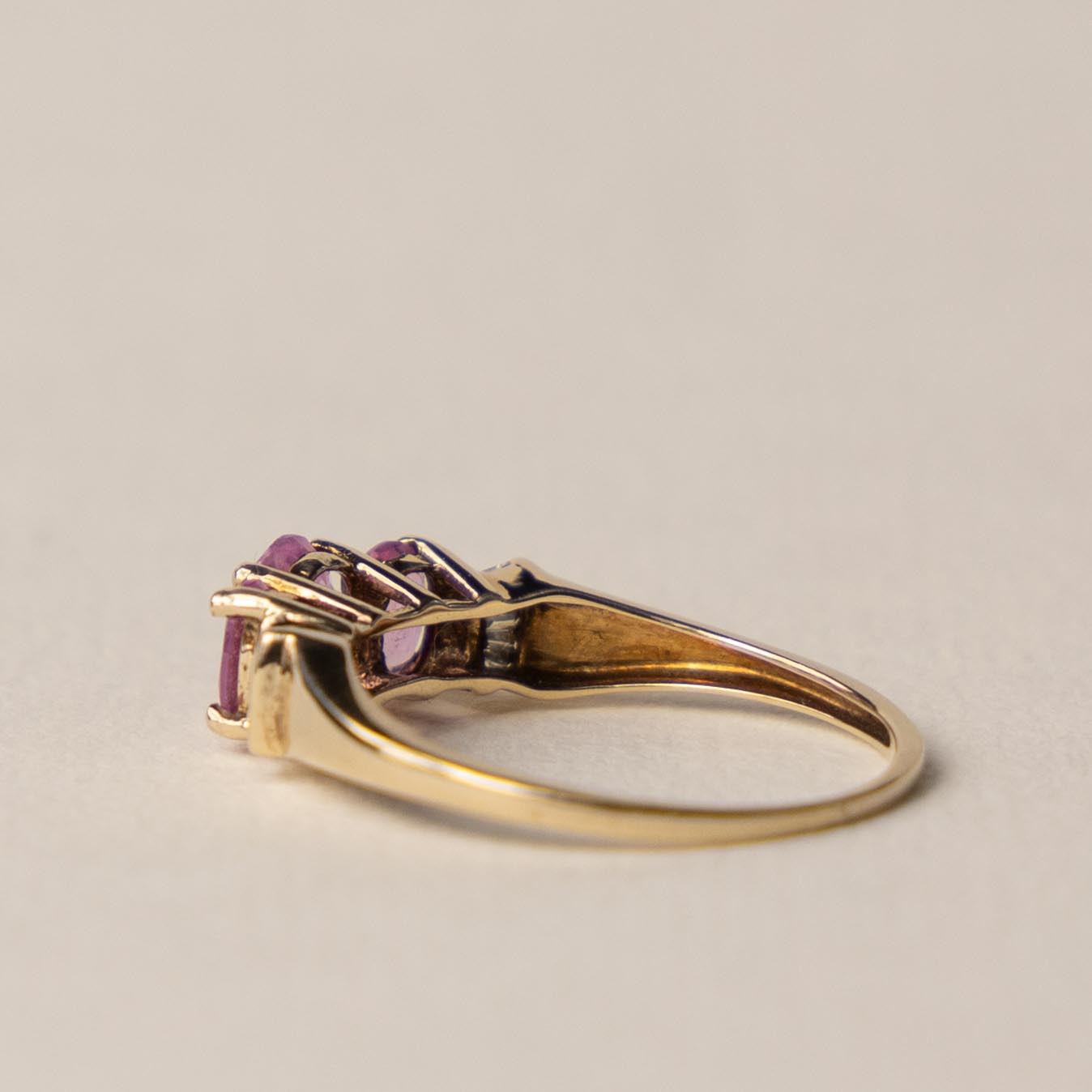 9ct pink topaz & diamond trilogy