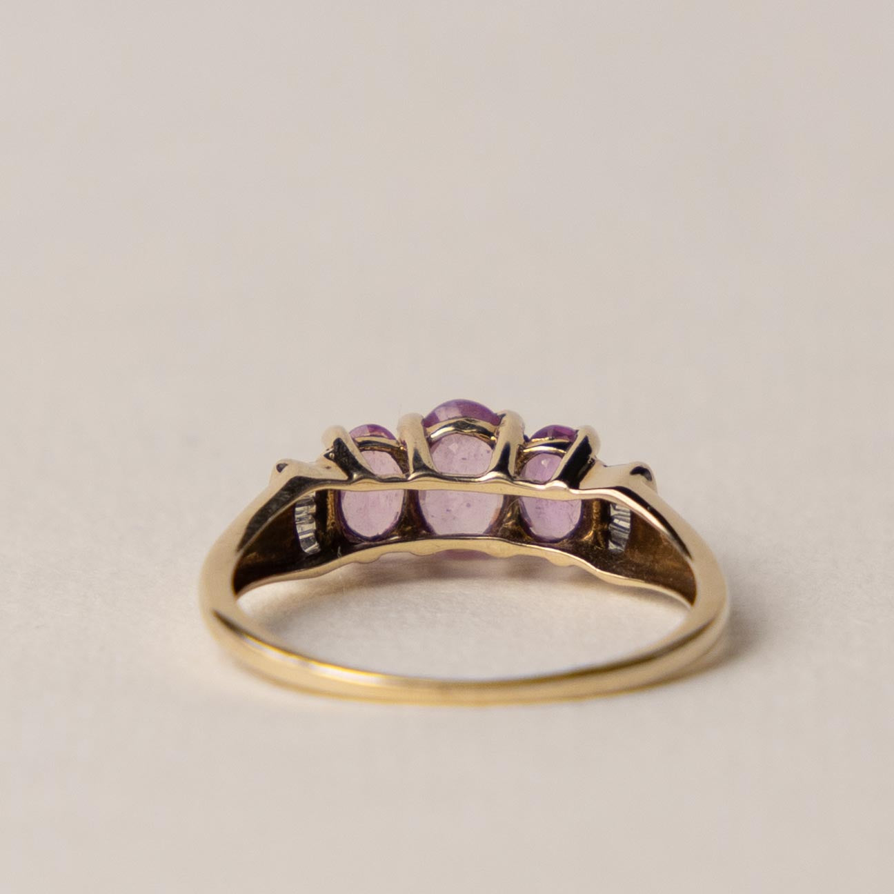 9ct pink topaz & diamond trilogy