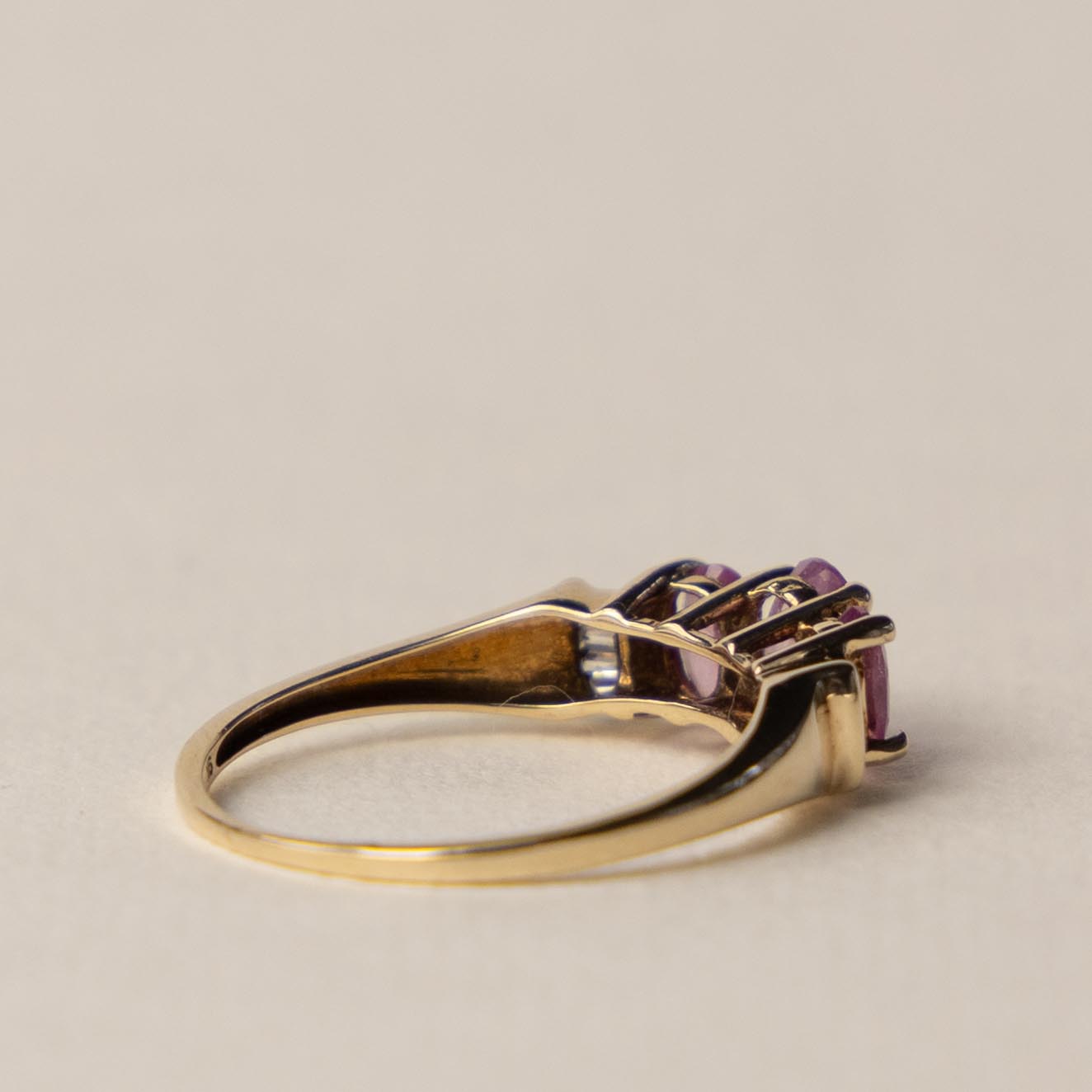 9ct pink topaz & diamond trilogy