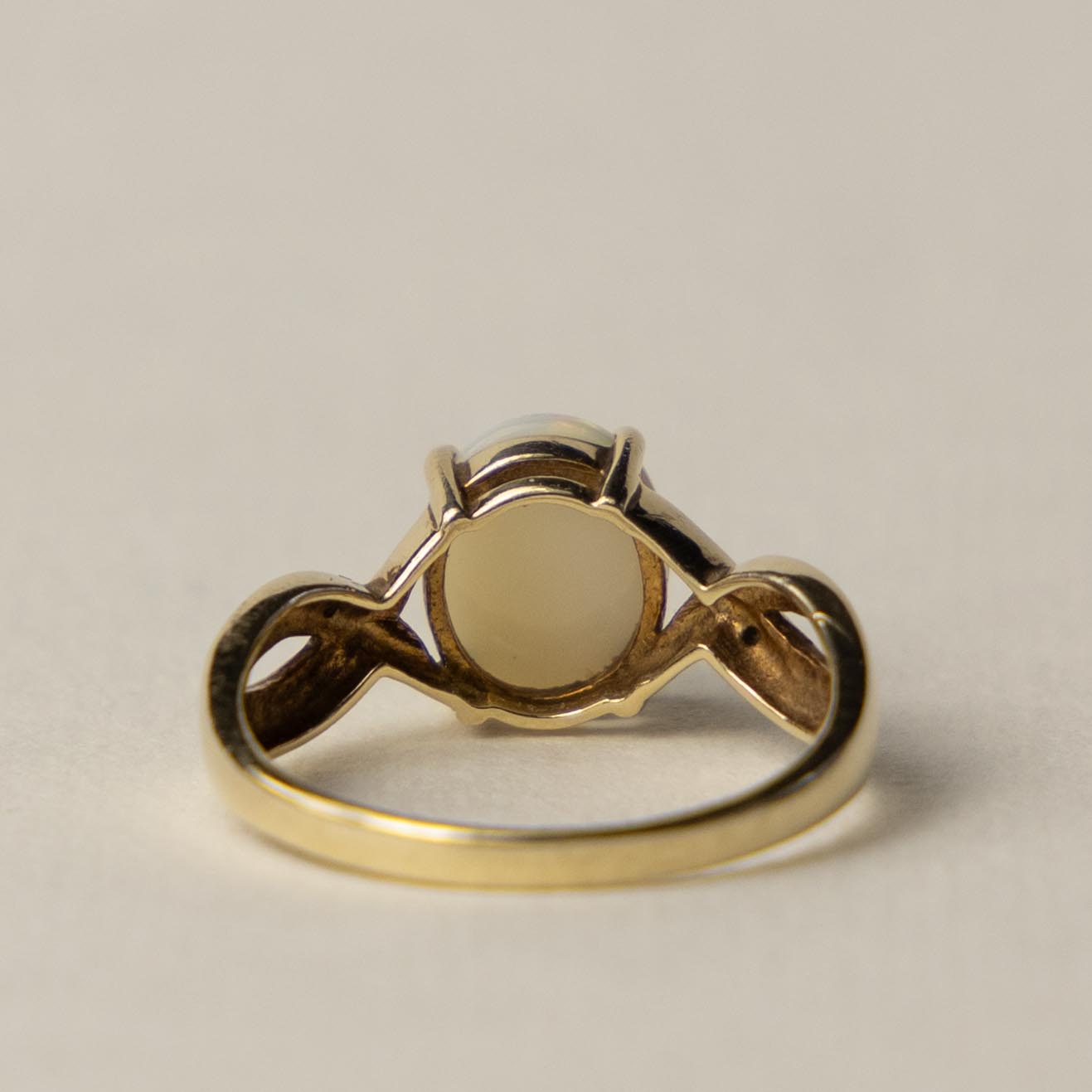 9ct opal diamond twist ring