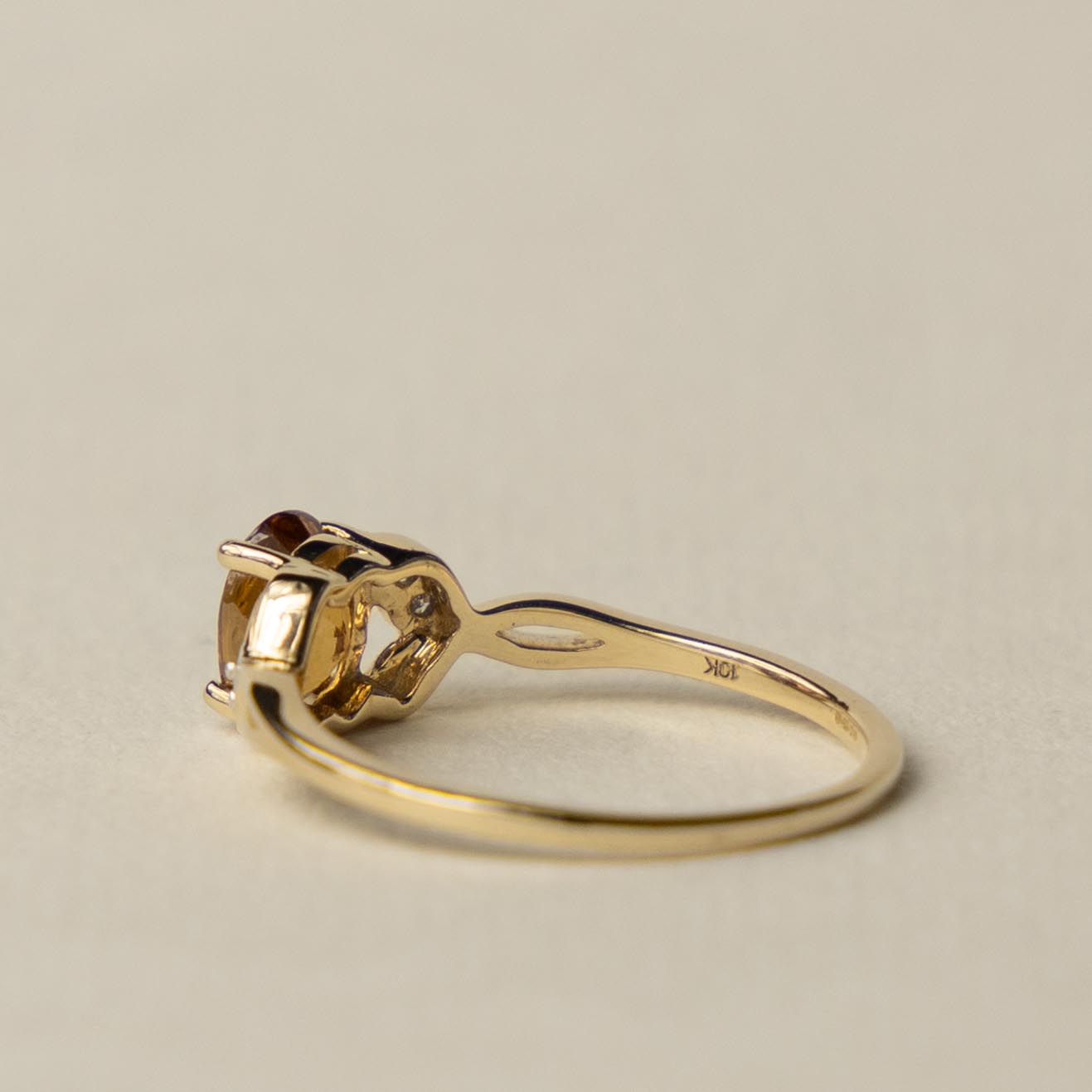 10ct citrine & diamond ring