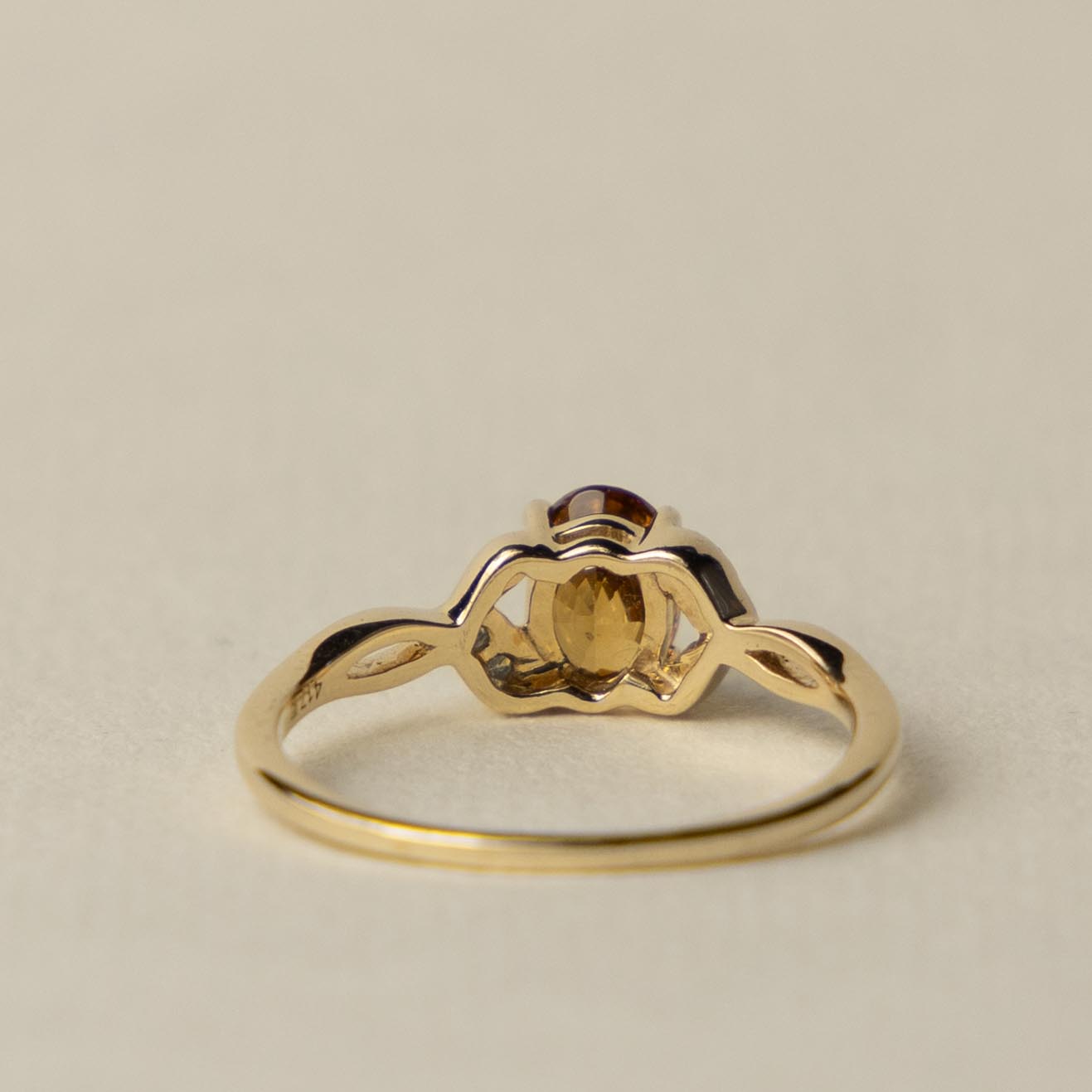 10ct citrine & diamond ring