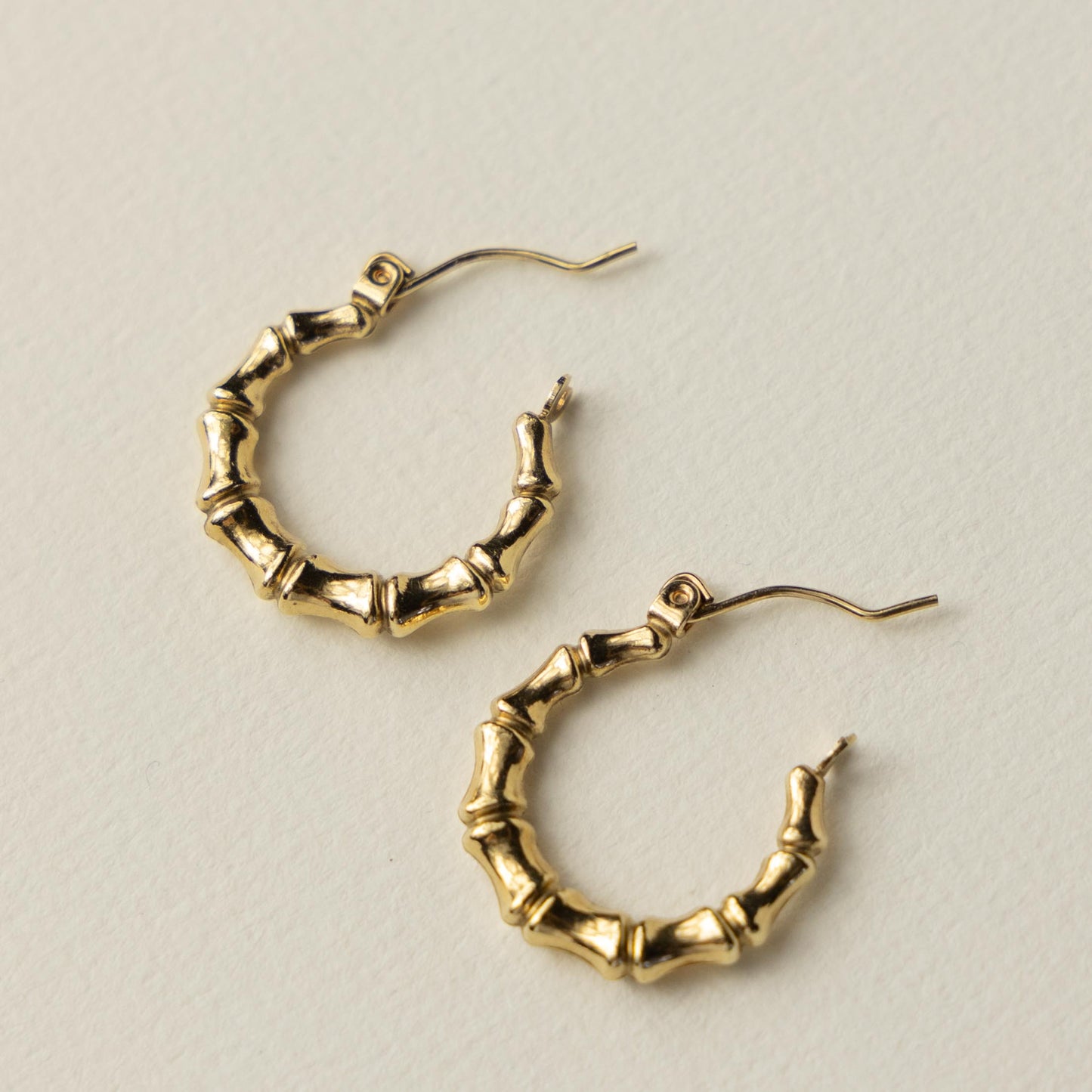 9ct bamboo hoops