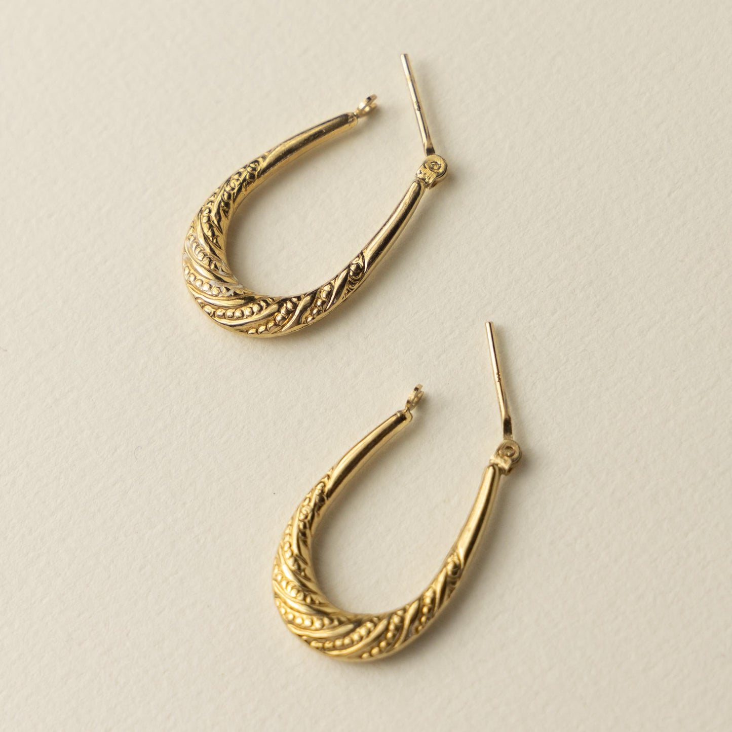 9ct engraved hoops