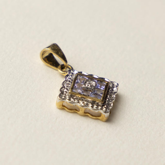 9ct tanzanite & diamond pendant