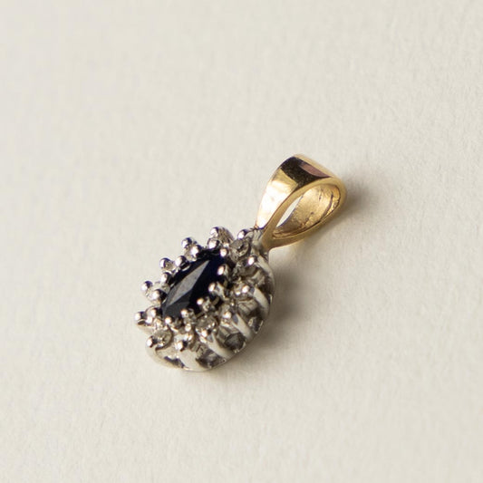 9ct sapphire & diamond pendant