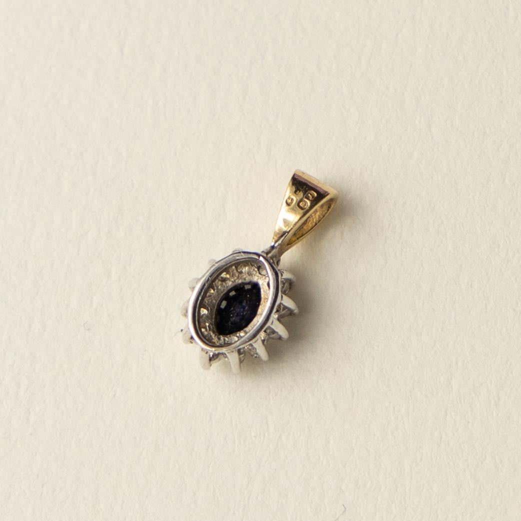 9ct sapphire & diamond pendant