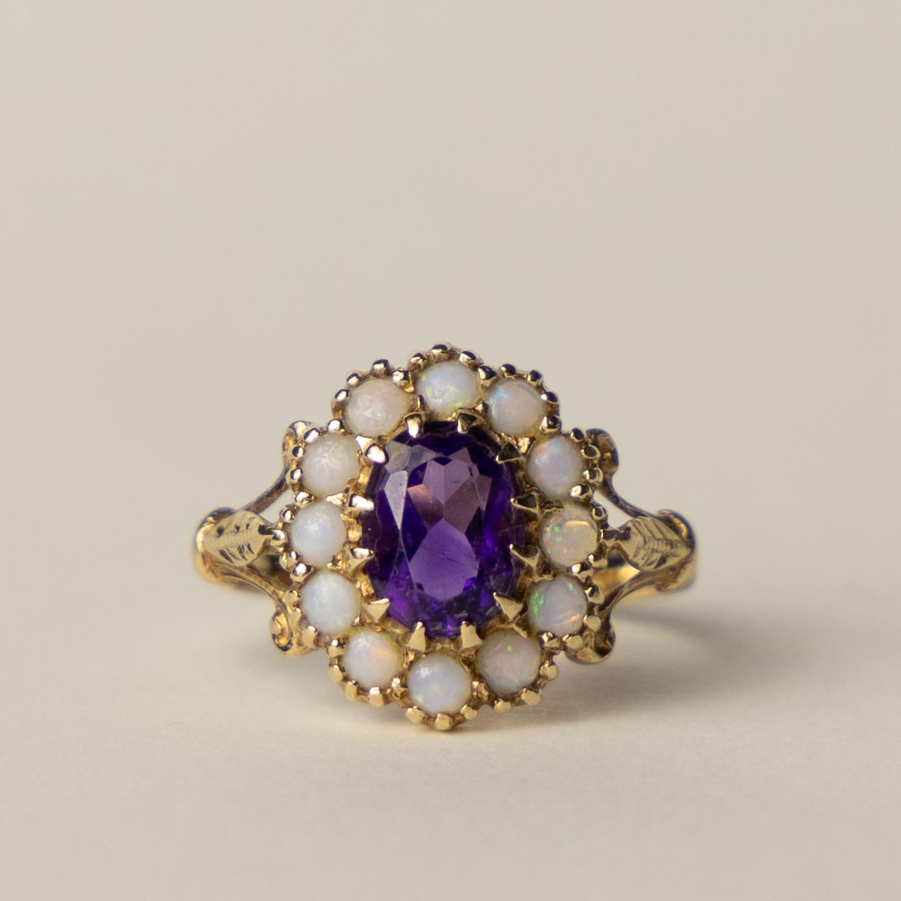 9ct opal amethist Victorian style