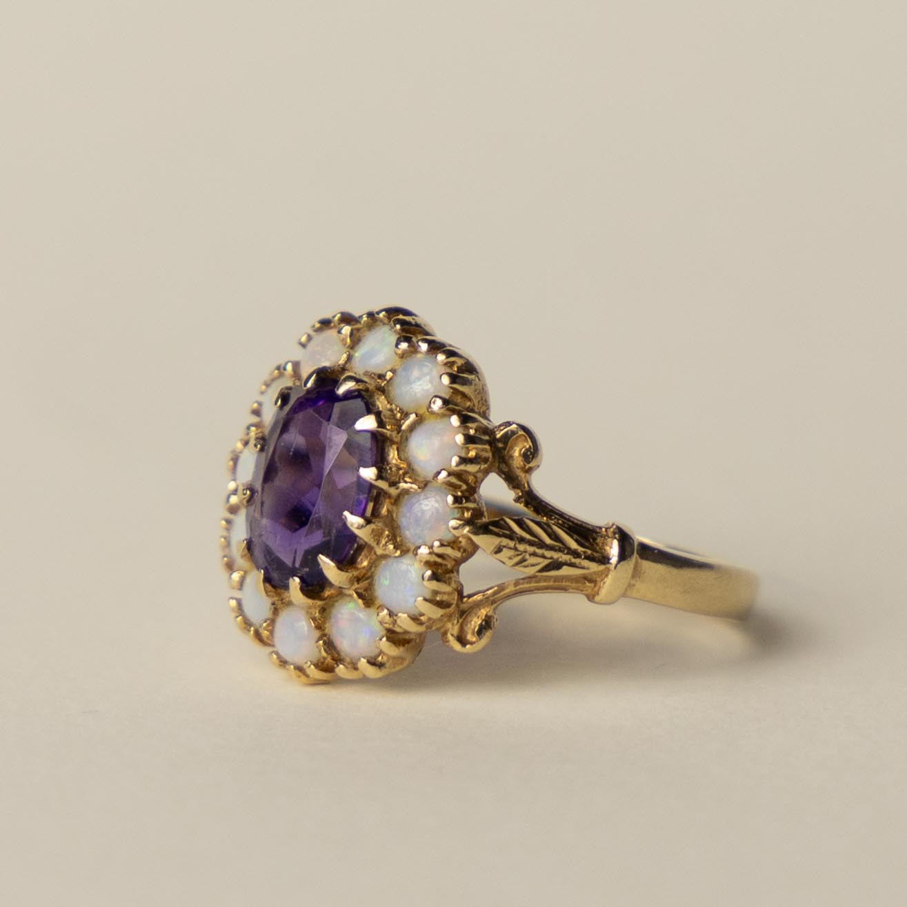 9ct opal amethist Victorian style