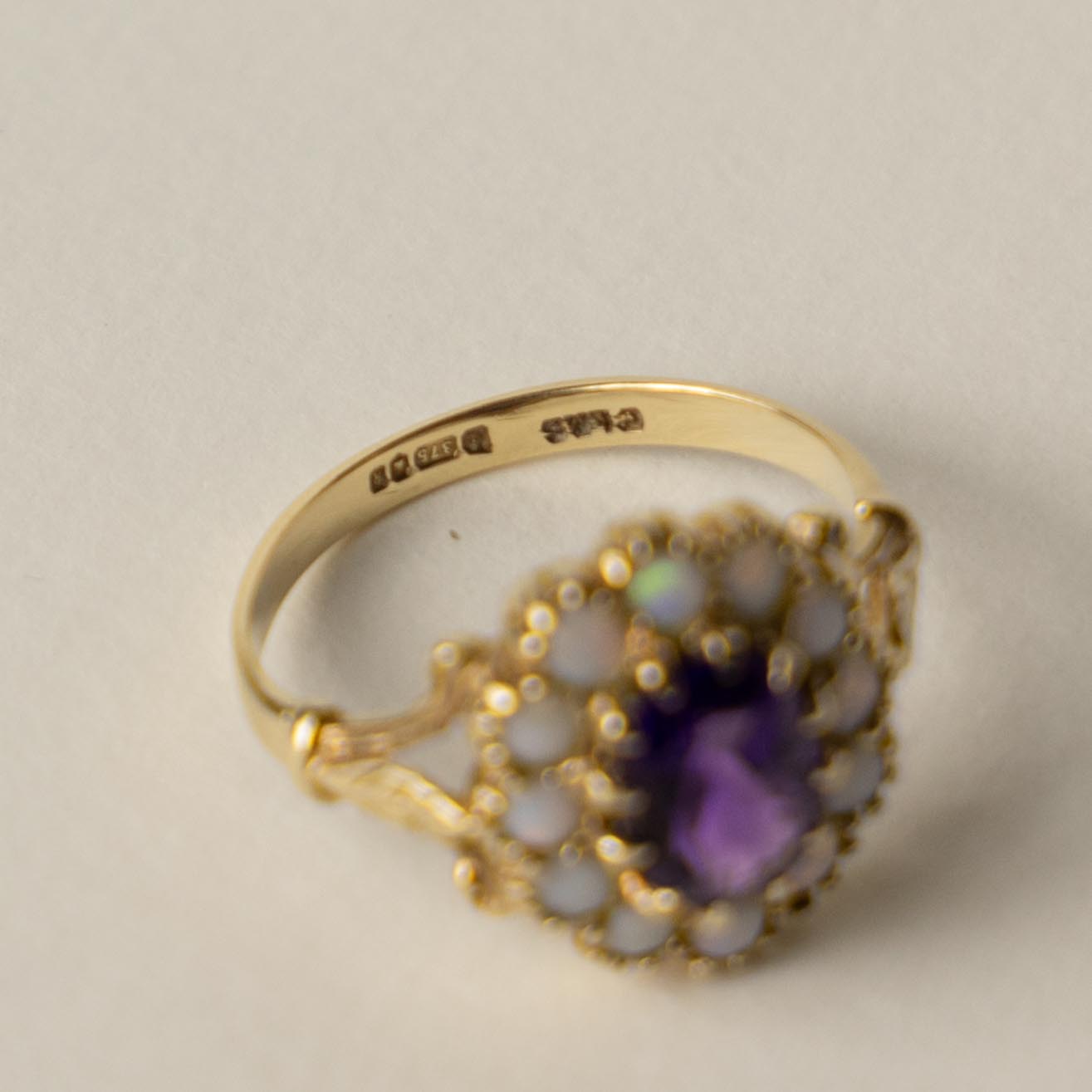 9ct opal amethist Victorian style