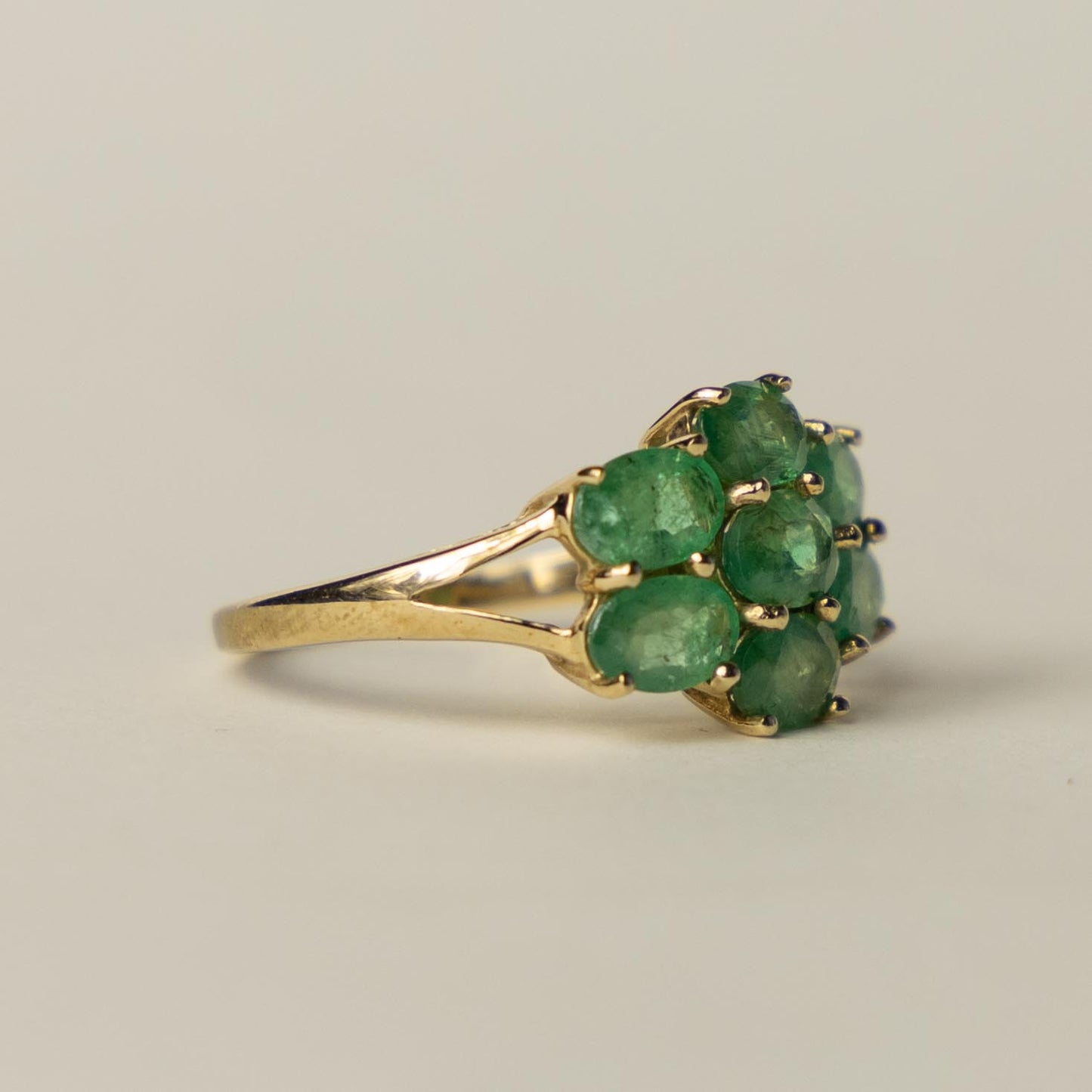 9ct smaragd cluster ring