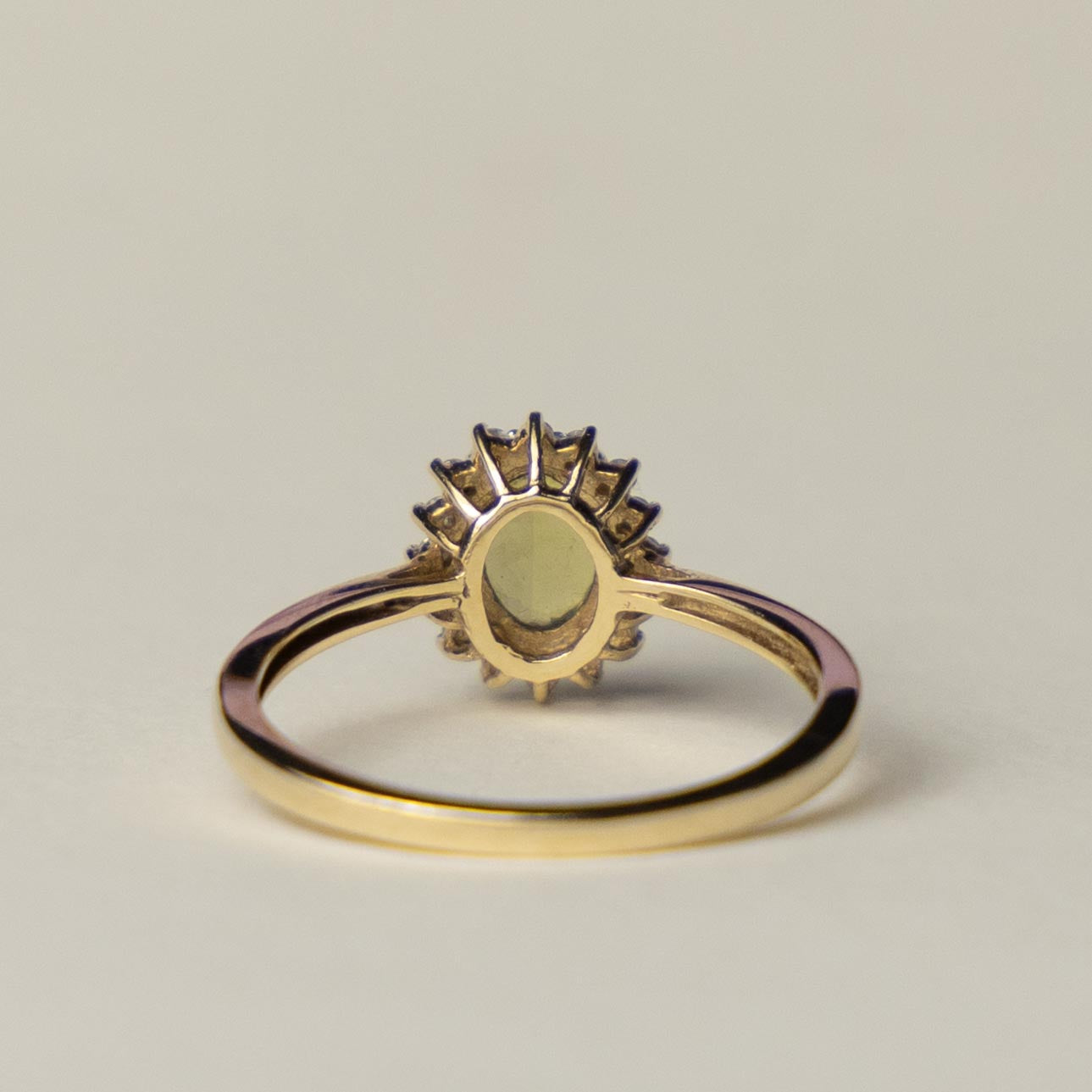 9ct citrine & diamond halo ring