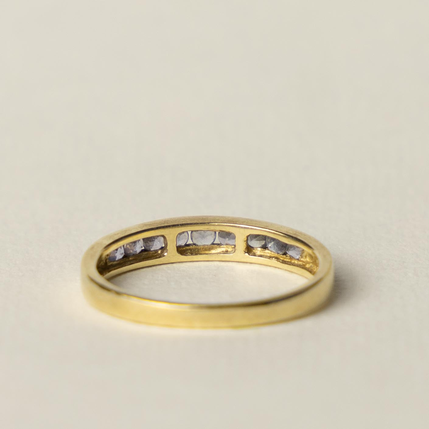 9ct tanzanite channel row ring