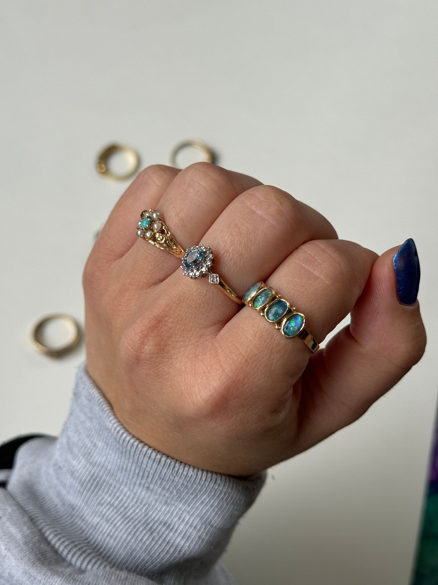 9 carat gold topaz cluster ring