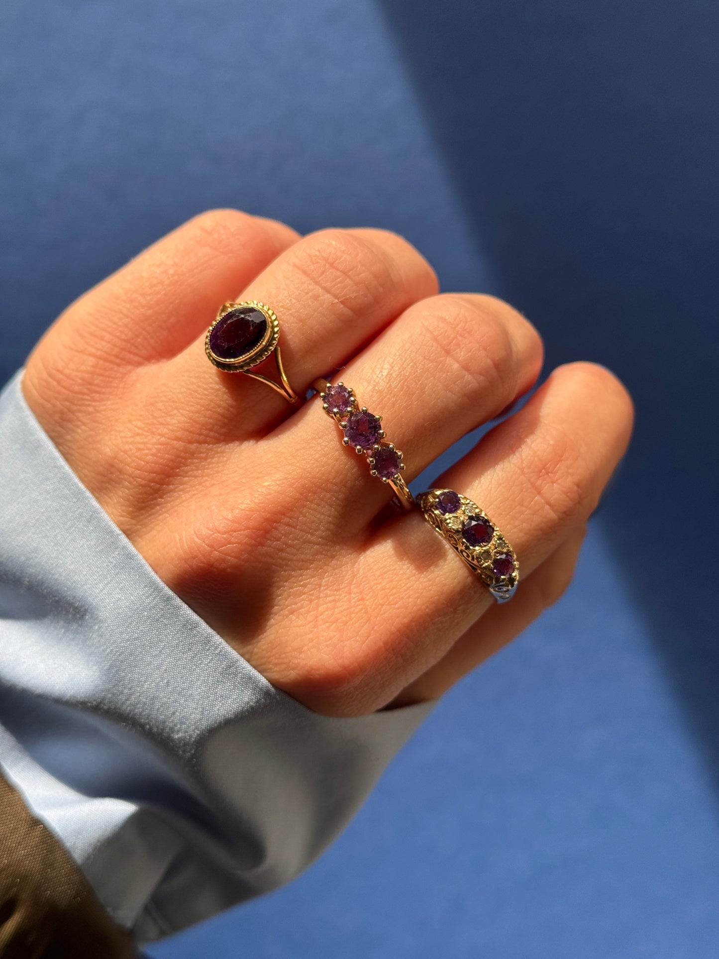 9ct amethist trilogy