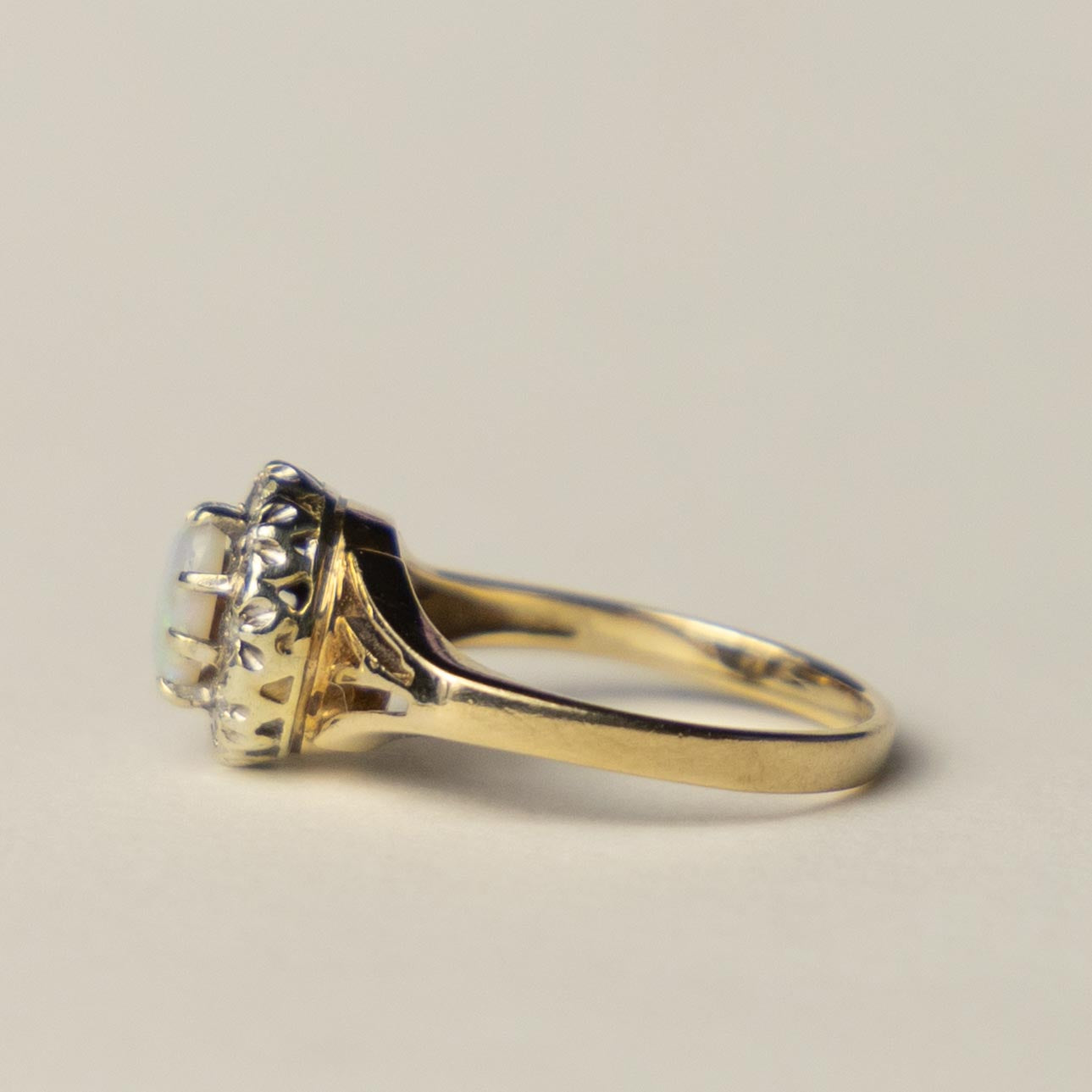 9ct opal & diamond halo ring