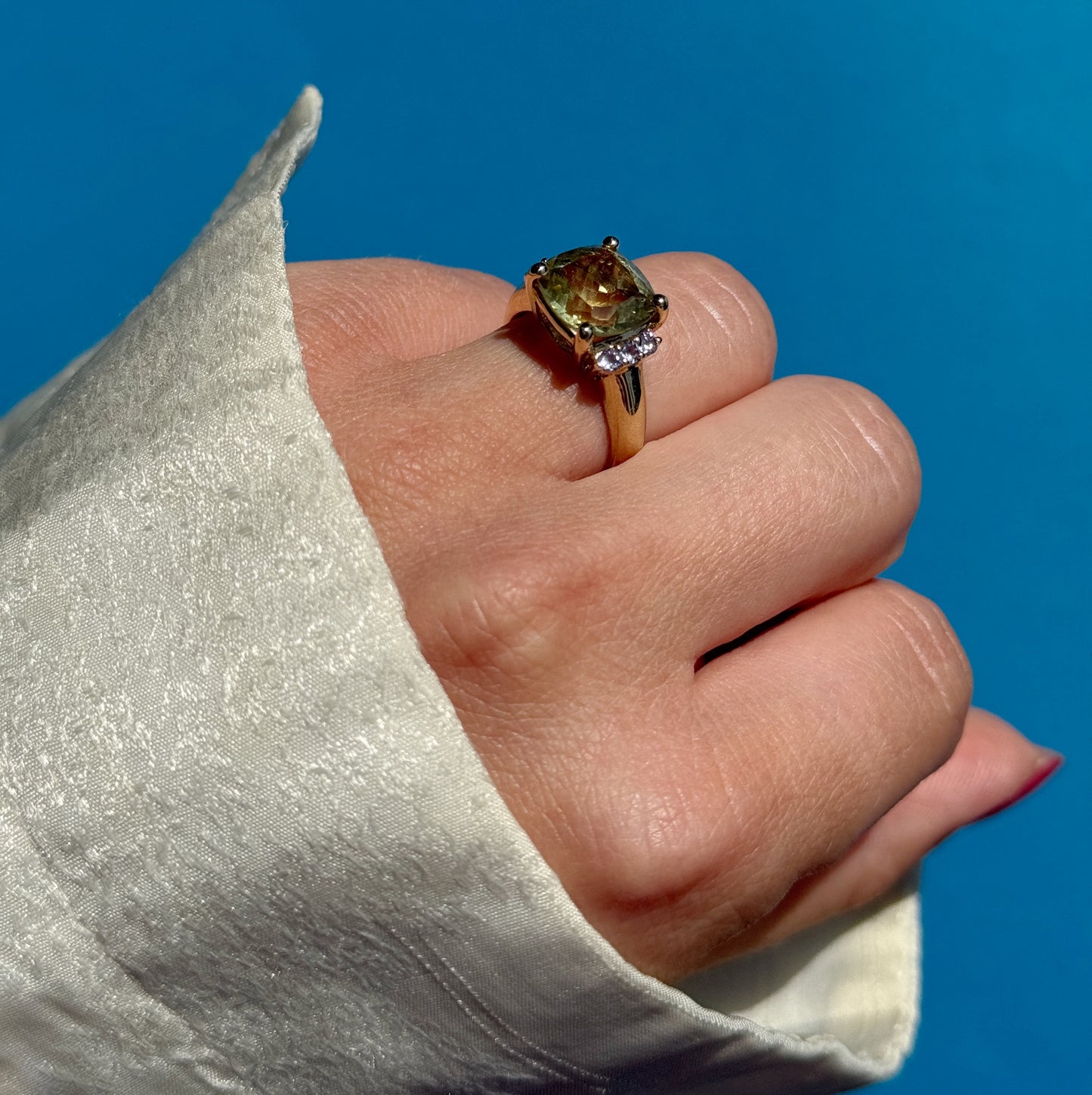9 carat citrine tanzanite ring