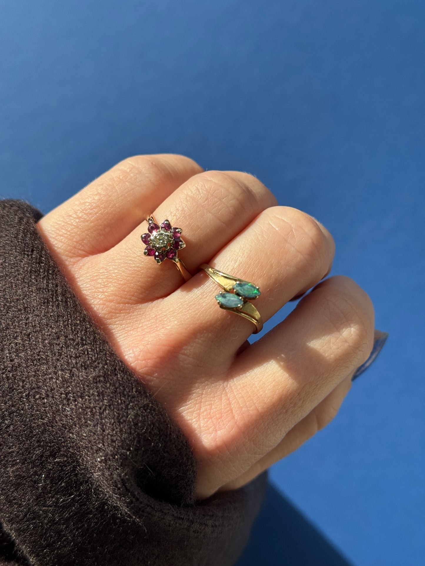 8ct opal twist ring