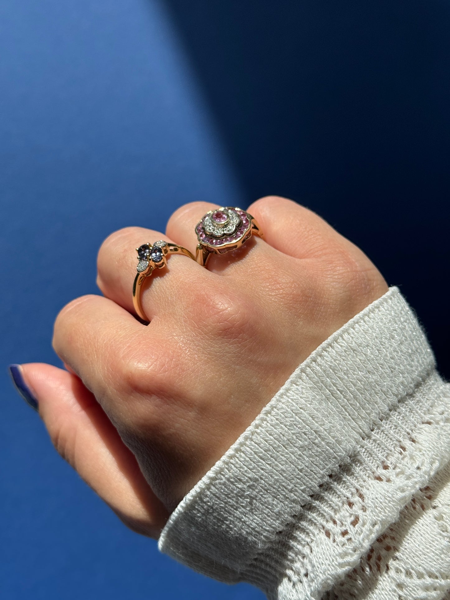 9ct amethist & diamond ring