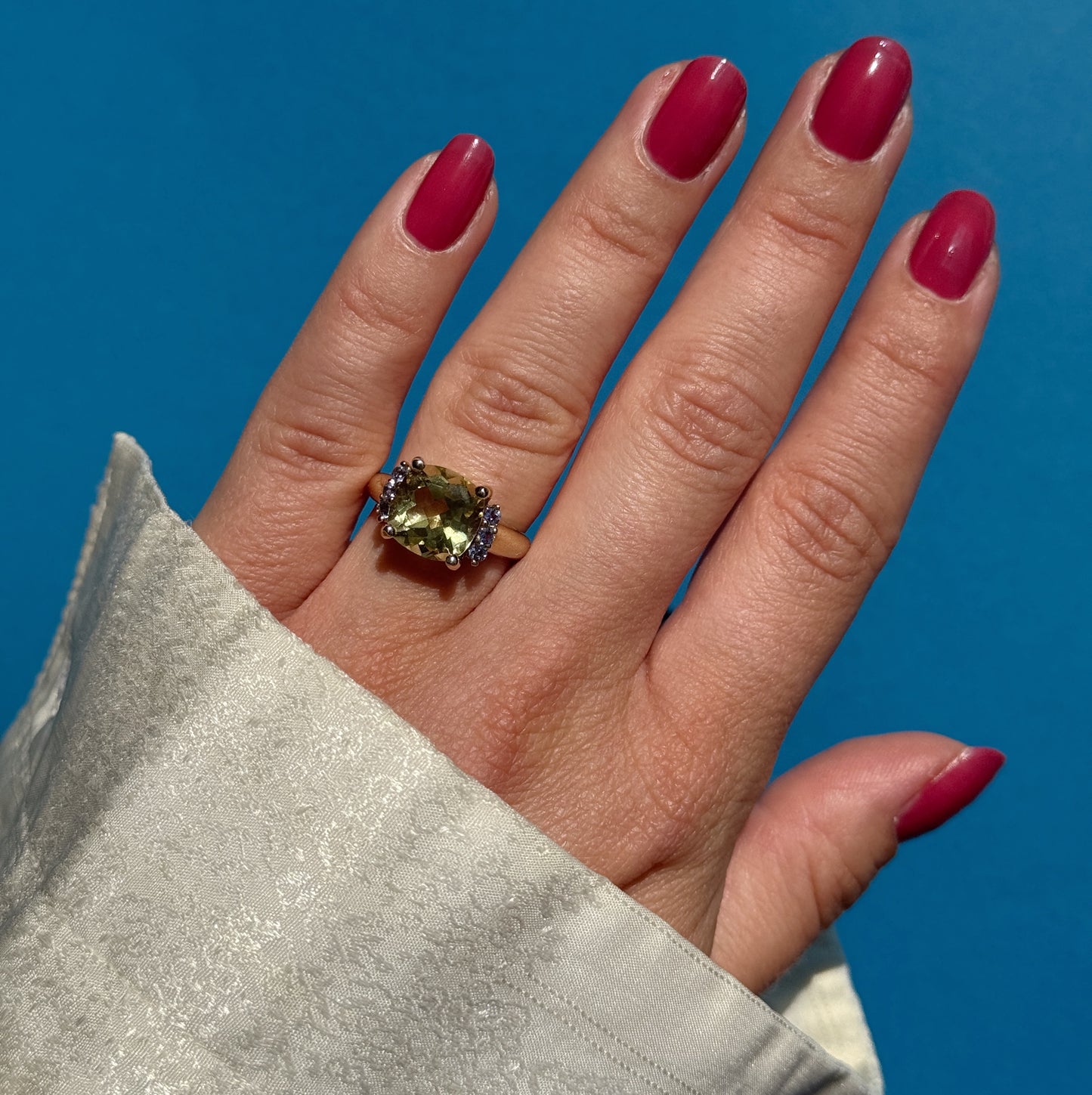 9 carat citrine tanzanite ring