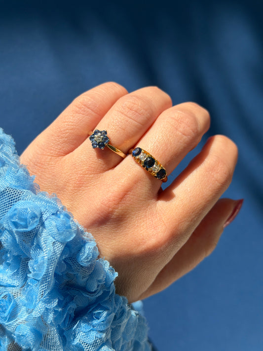 Edwardian 18ct sapphire & diamond ring
