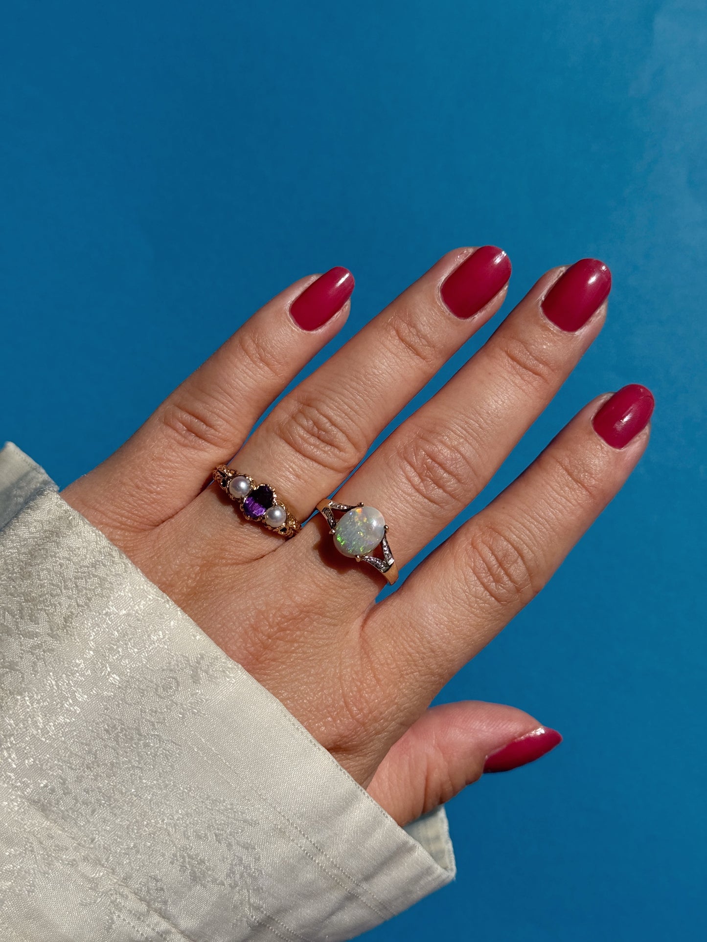 9ct opal diamond ring