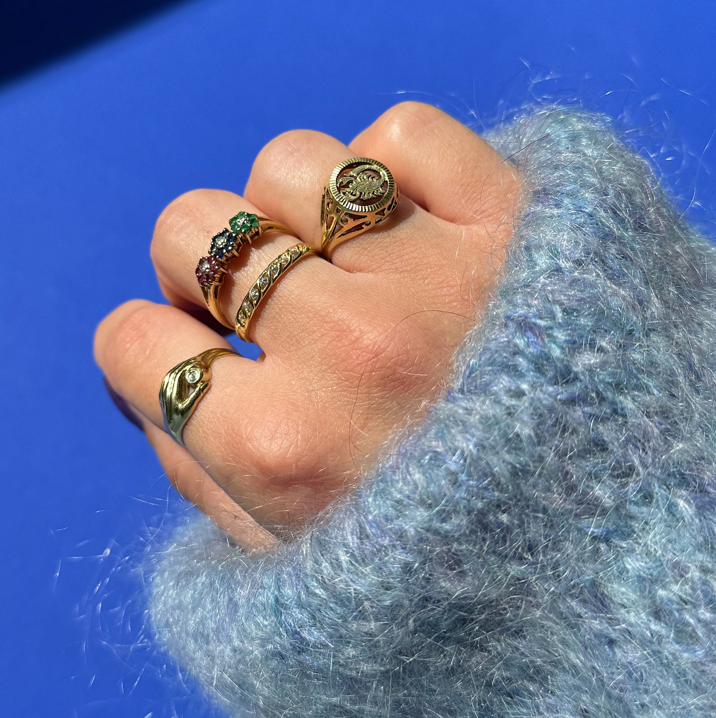 14 carat gold scorpio zodiac sign ring