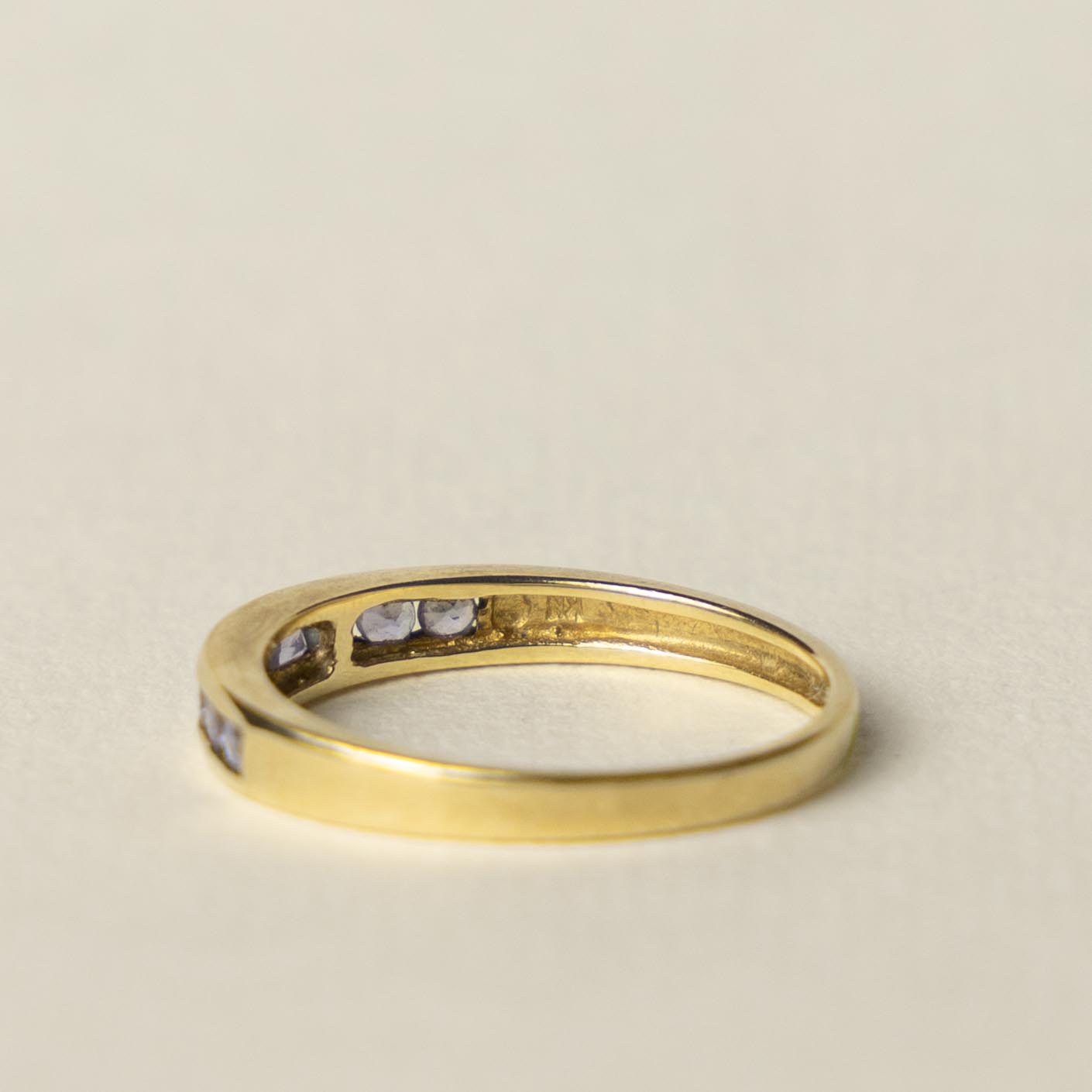 9ct tanzanite channel row ring