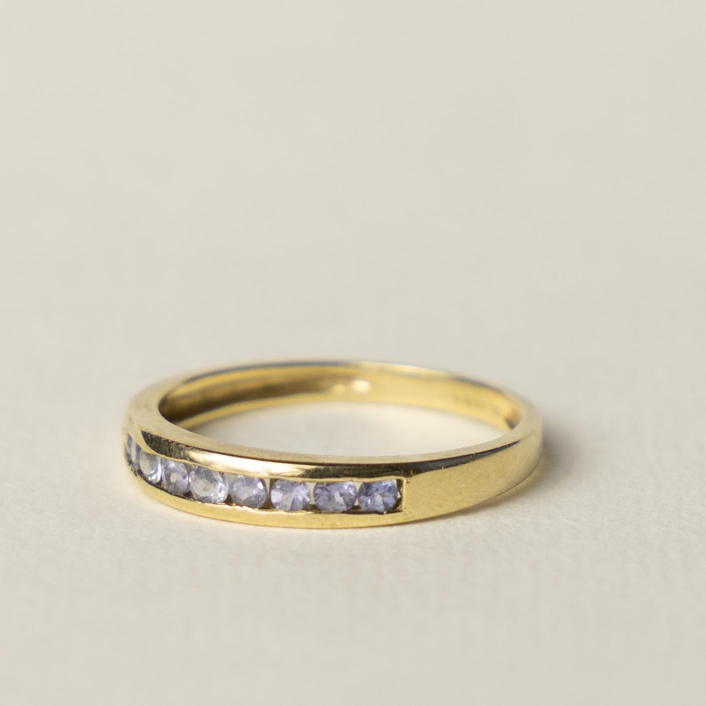 9ct tanzanite channel row ring