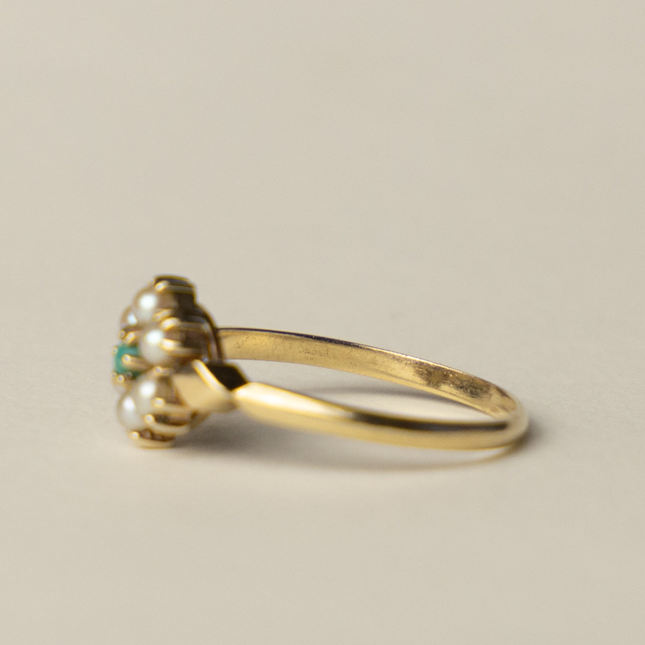 9ct turqouise & pearl ring