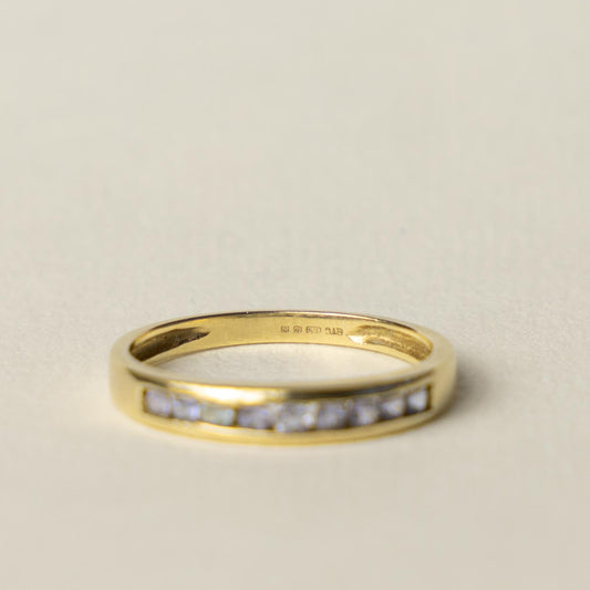 9ct tanzanite channel row ring