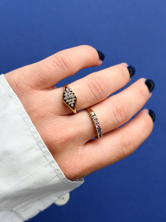 9ct diamond cluster ring