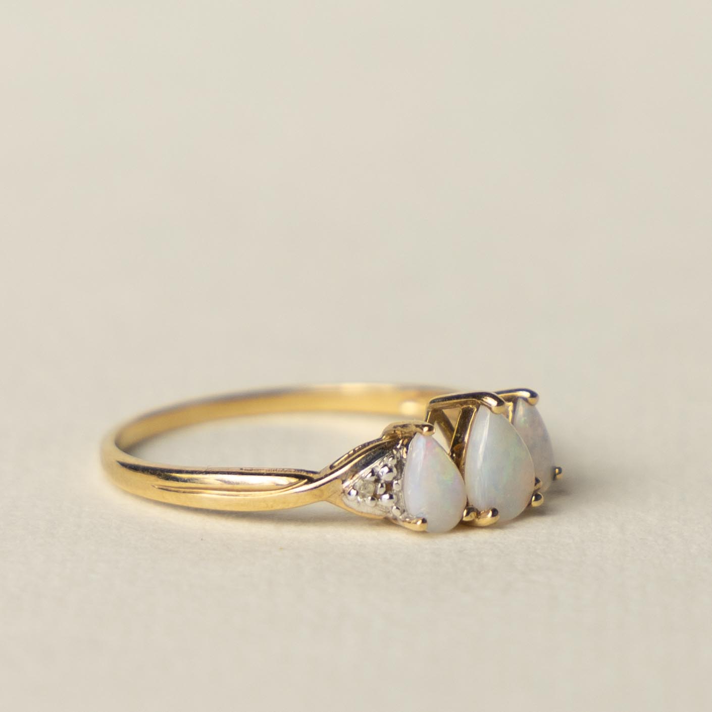 9ct opal & diamond trinity