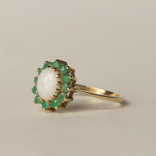 9ct opal emerald cluster