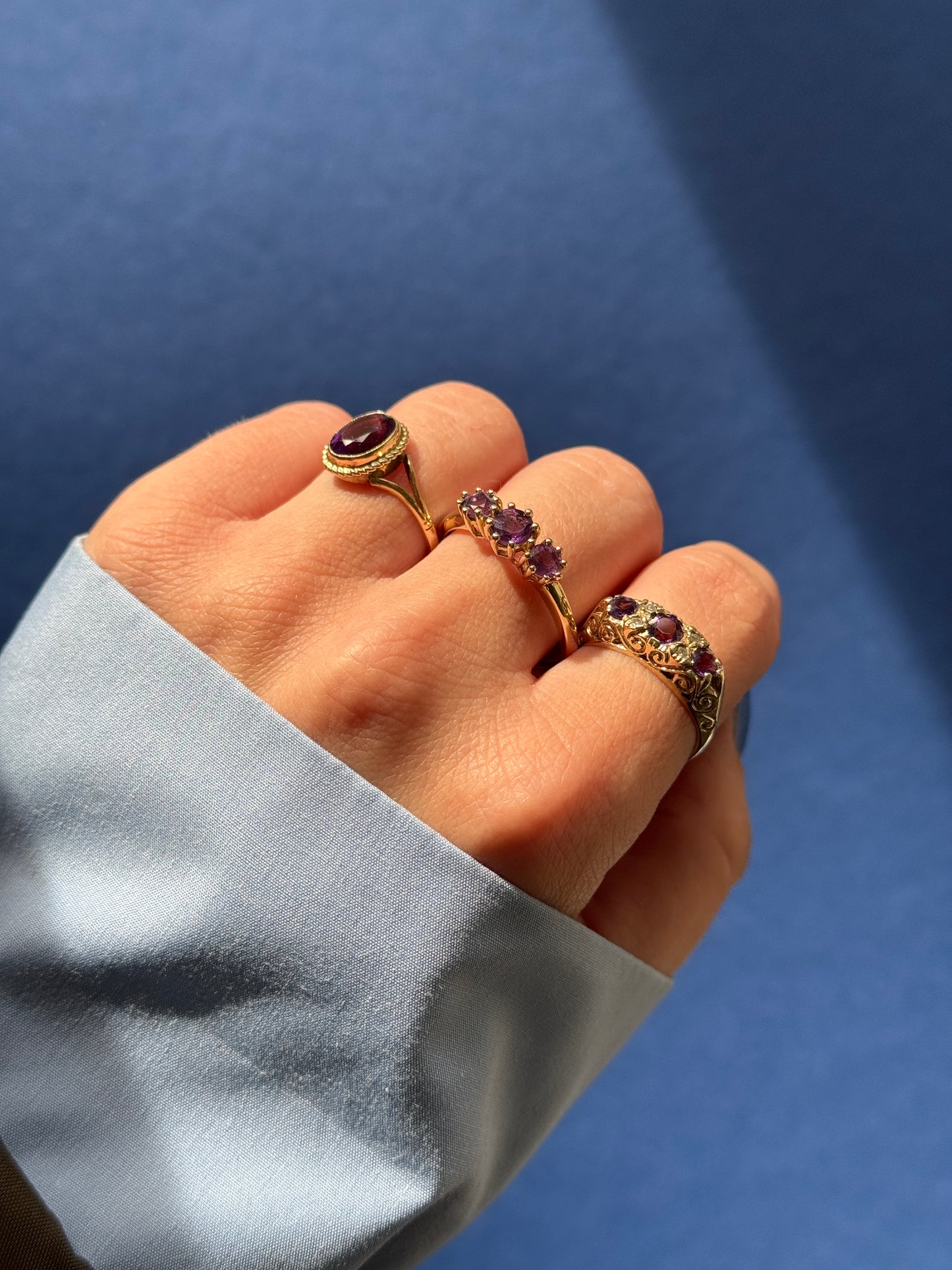 9ct amethist trilogy