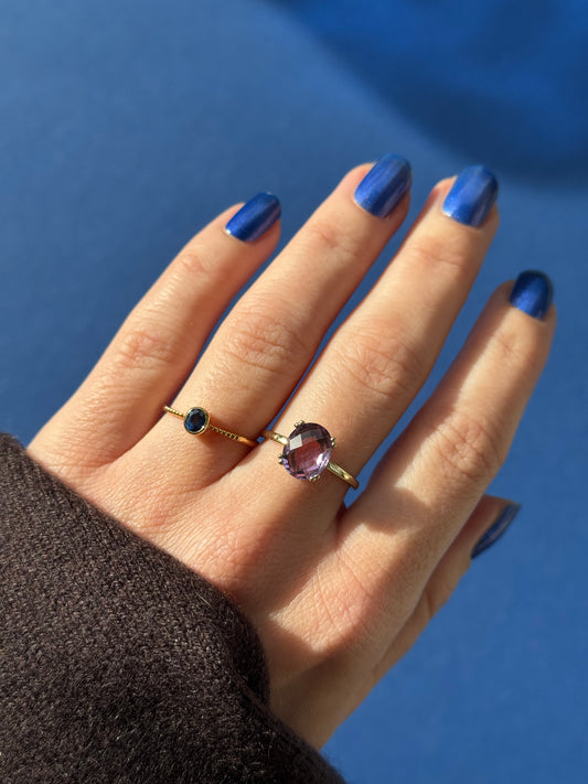 14ct facet amethyst solitaire