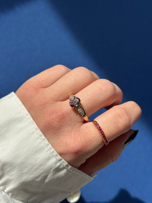 9ct ruby row ring